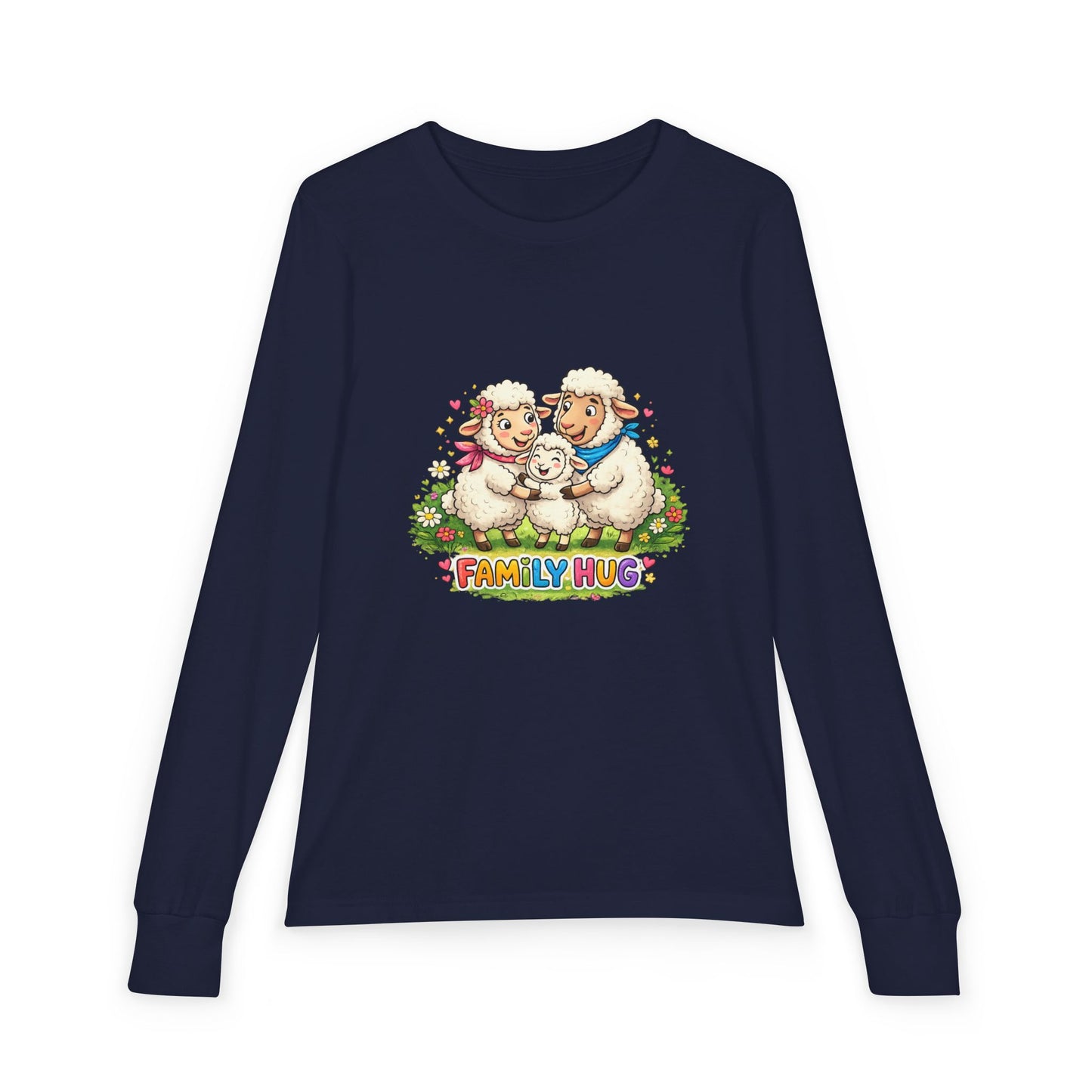 Family Hug Lamb Youth Jersey Long Sleeve Tee