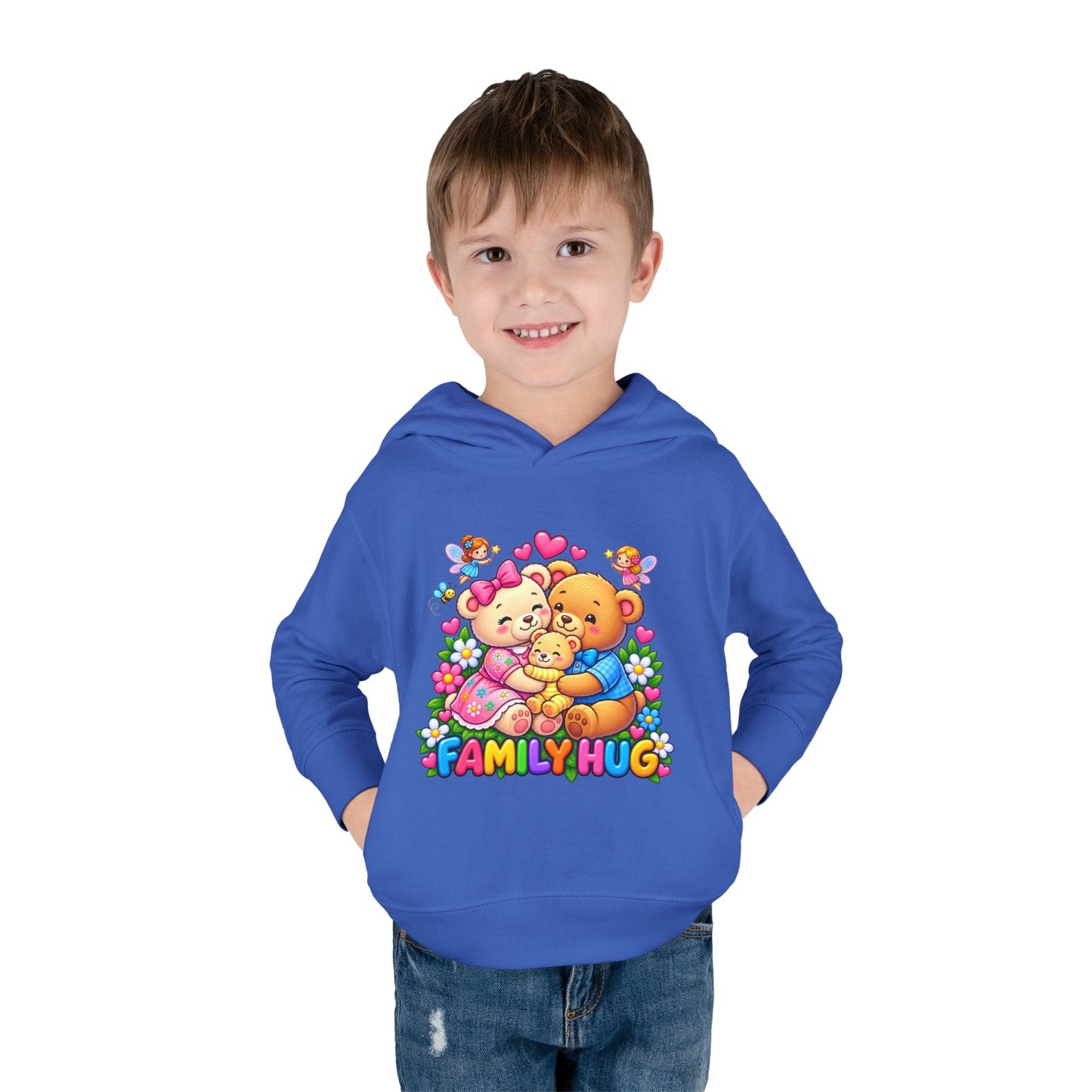 Family Hug Teddy Toddler Pullover Fleece Hoodie