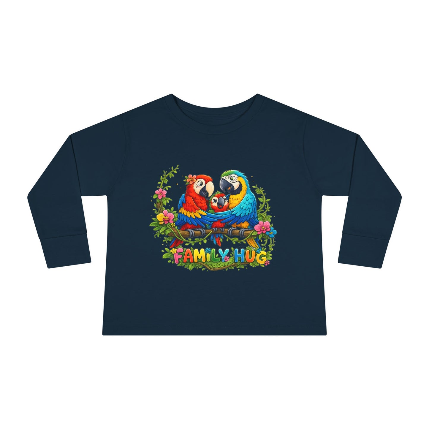 Family Hug Macaw Toddler Long Sleeve Tee