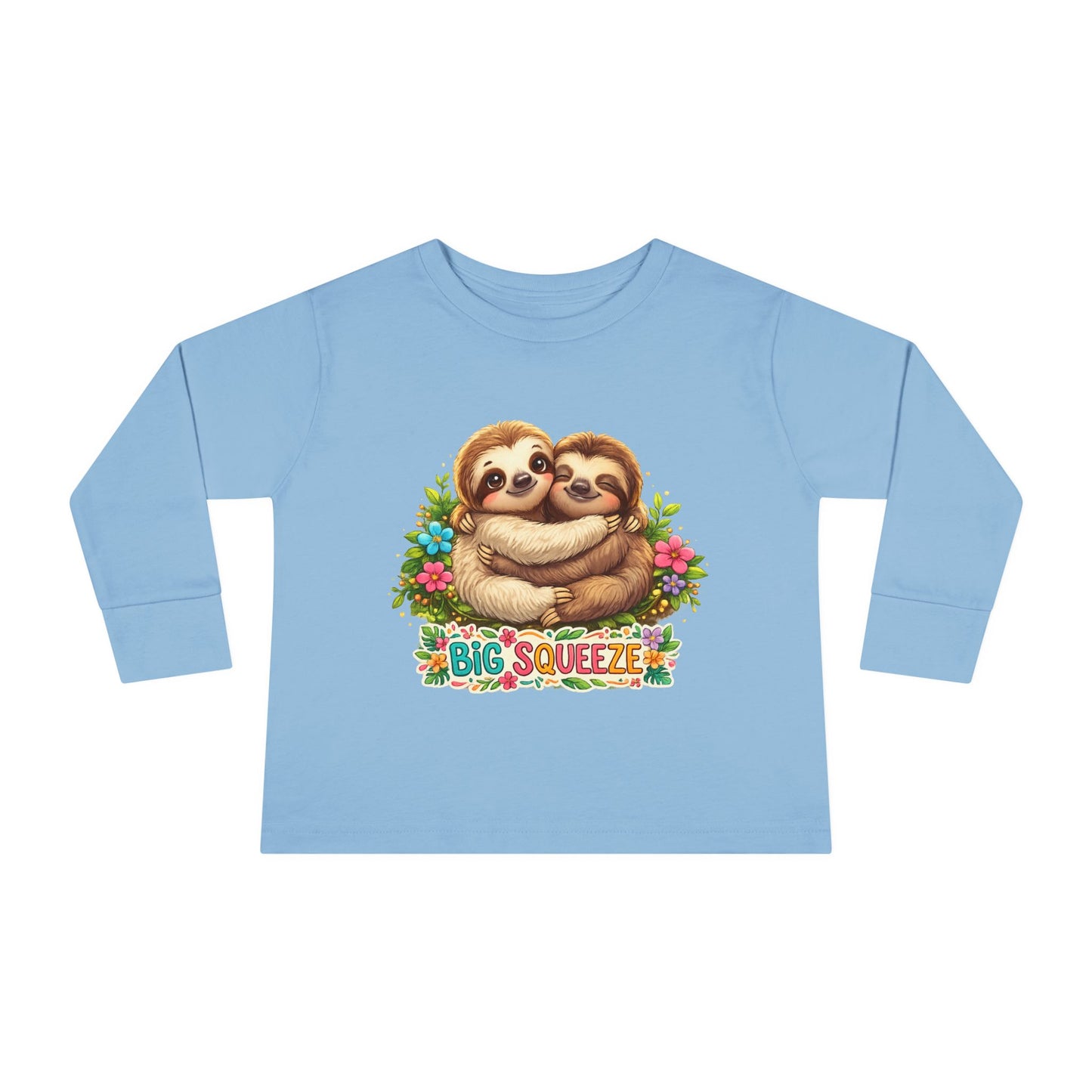 Big Squeeze Sloth Toddler Long Sleeve Tee