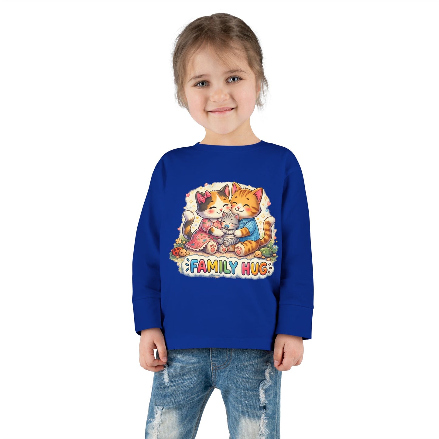Family Hug Kitten Toddler Long Sleeve Tee