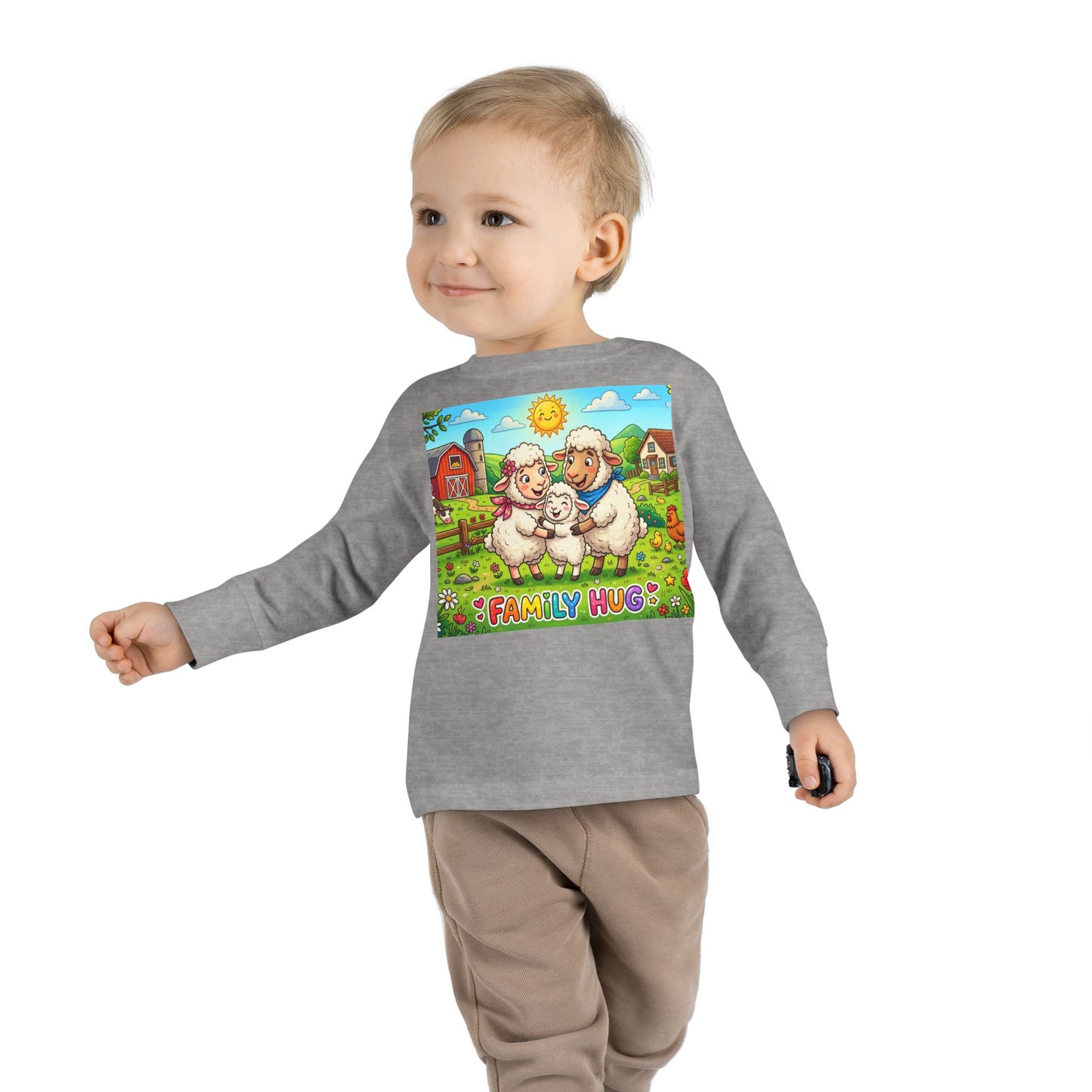 Family Hug Lamb Toddler Long Sleeve Tee