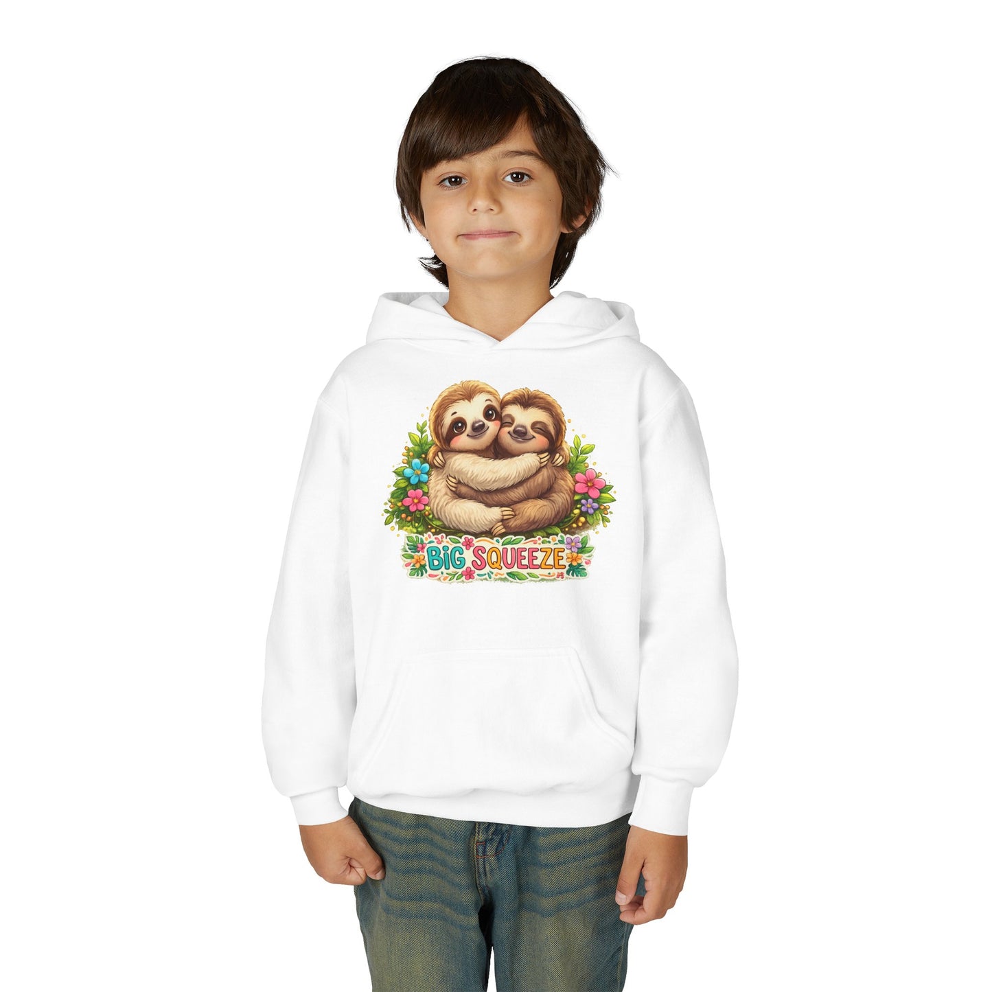 Big Squeeze Sloth Youth Heavy Blend Hooded Sweatshirt