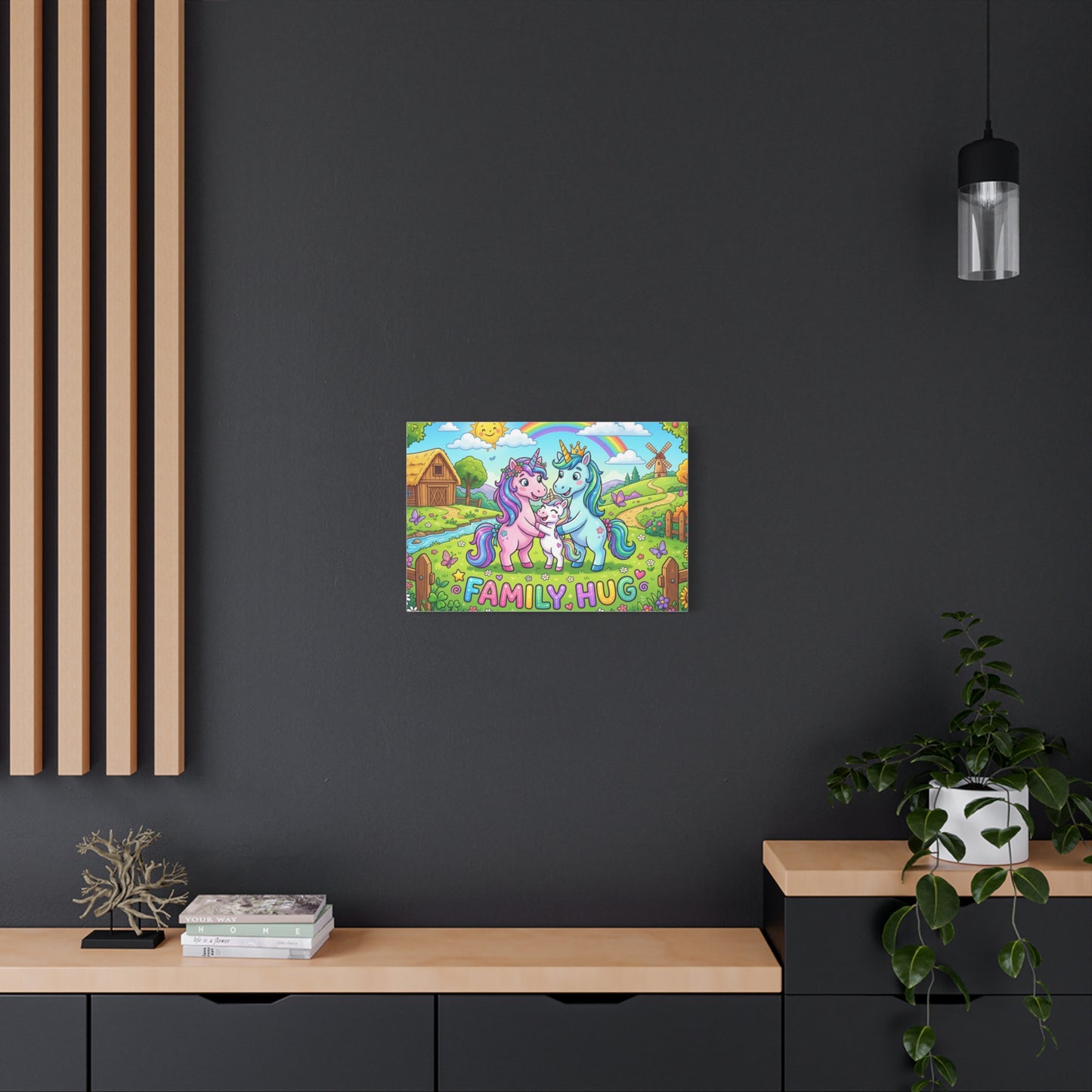 Family Hug Unicorn Classic Canvas