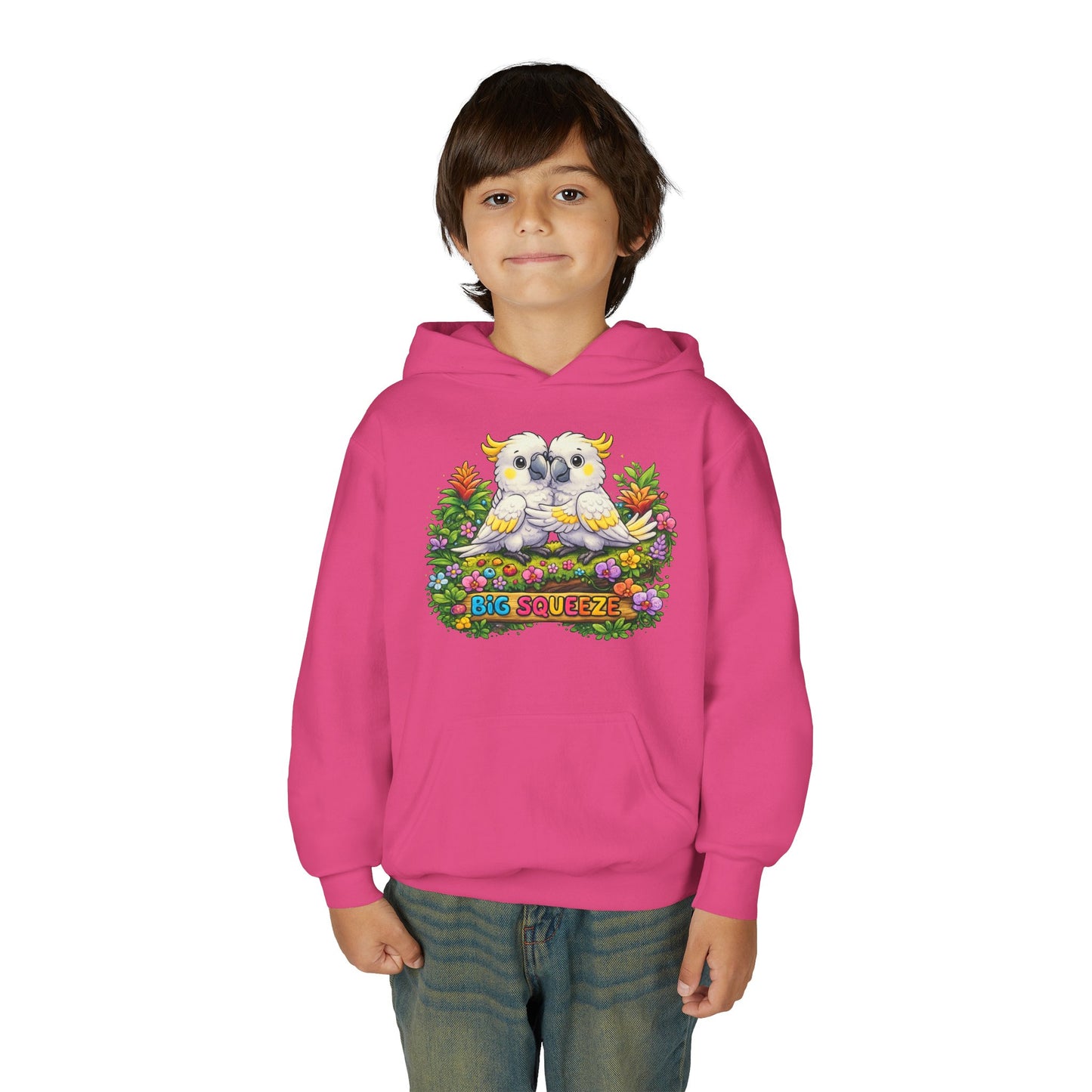 Big Squeeze Cockatoo Youth Heavy Blend Hooded Sweatshirt