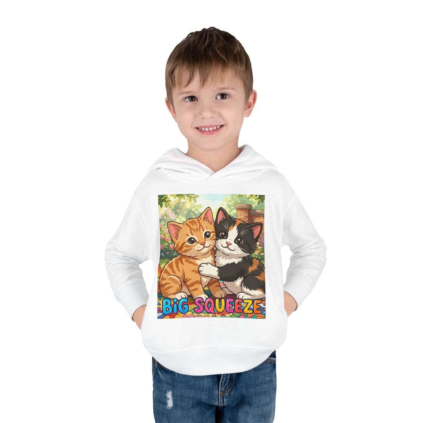 Big Squeeze Kitten Toddler Pullover Fleece Hoodie