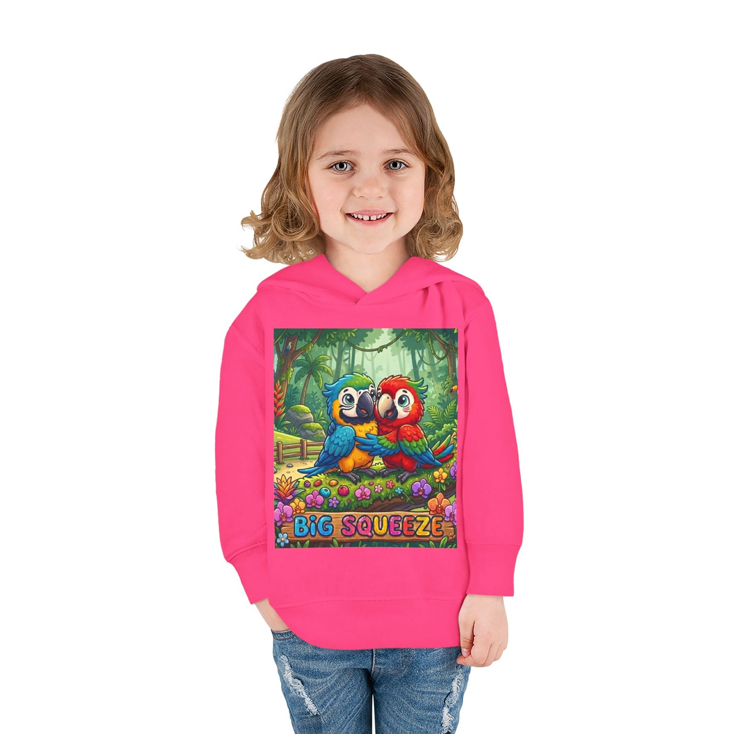 Big Squeeze Macaw Toddler Pullover Fleece Hoodie
