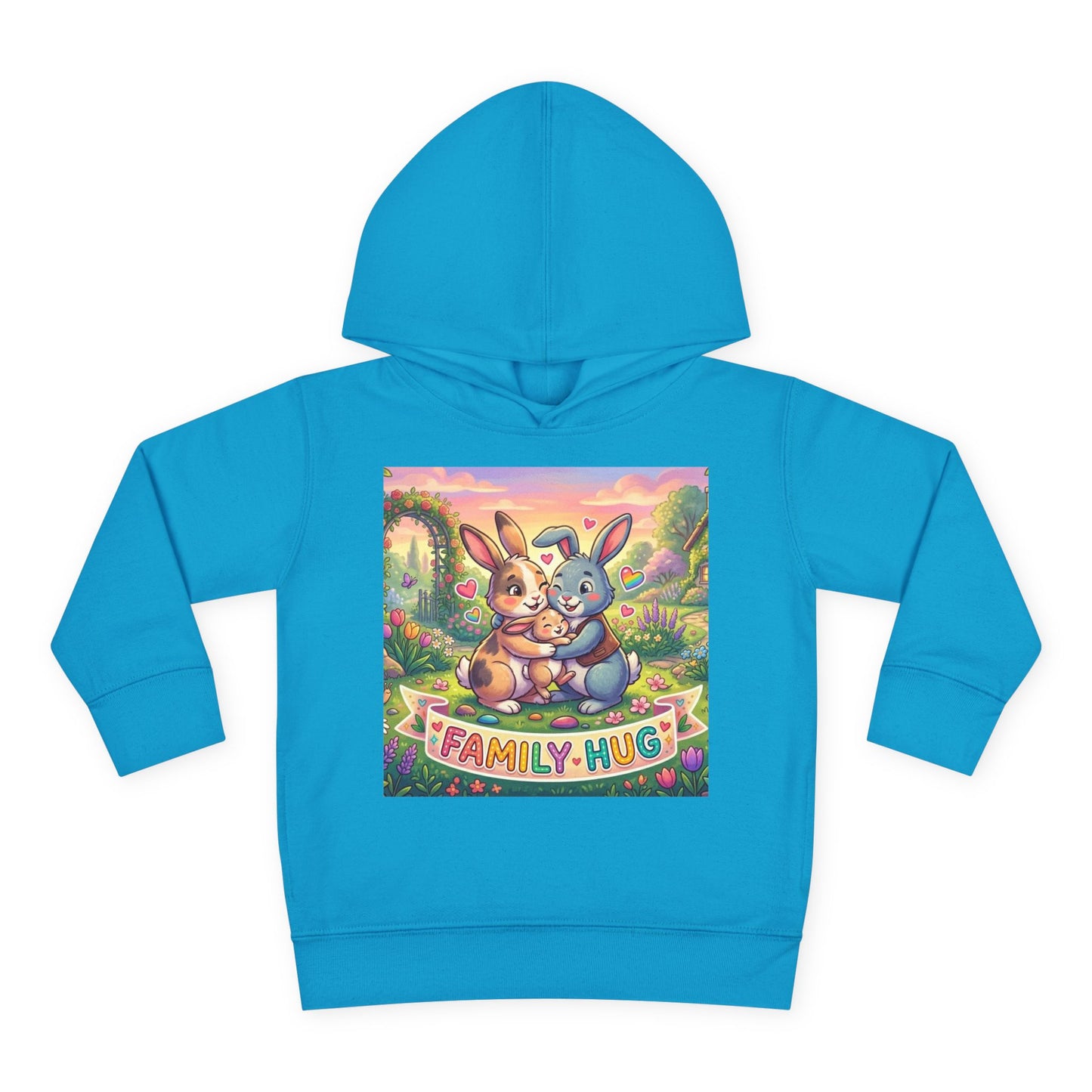 Family Hug Bunny Toddler Pullover Fleece Hoodie