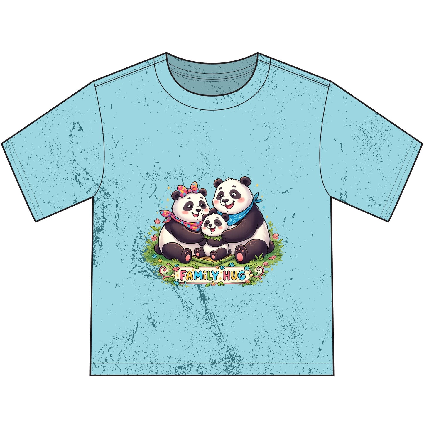 Family Hug Panda Heavyweight Color Blast Youth T-Shirt