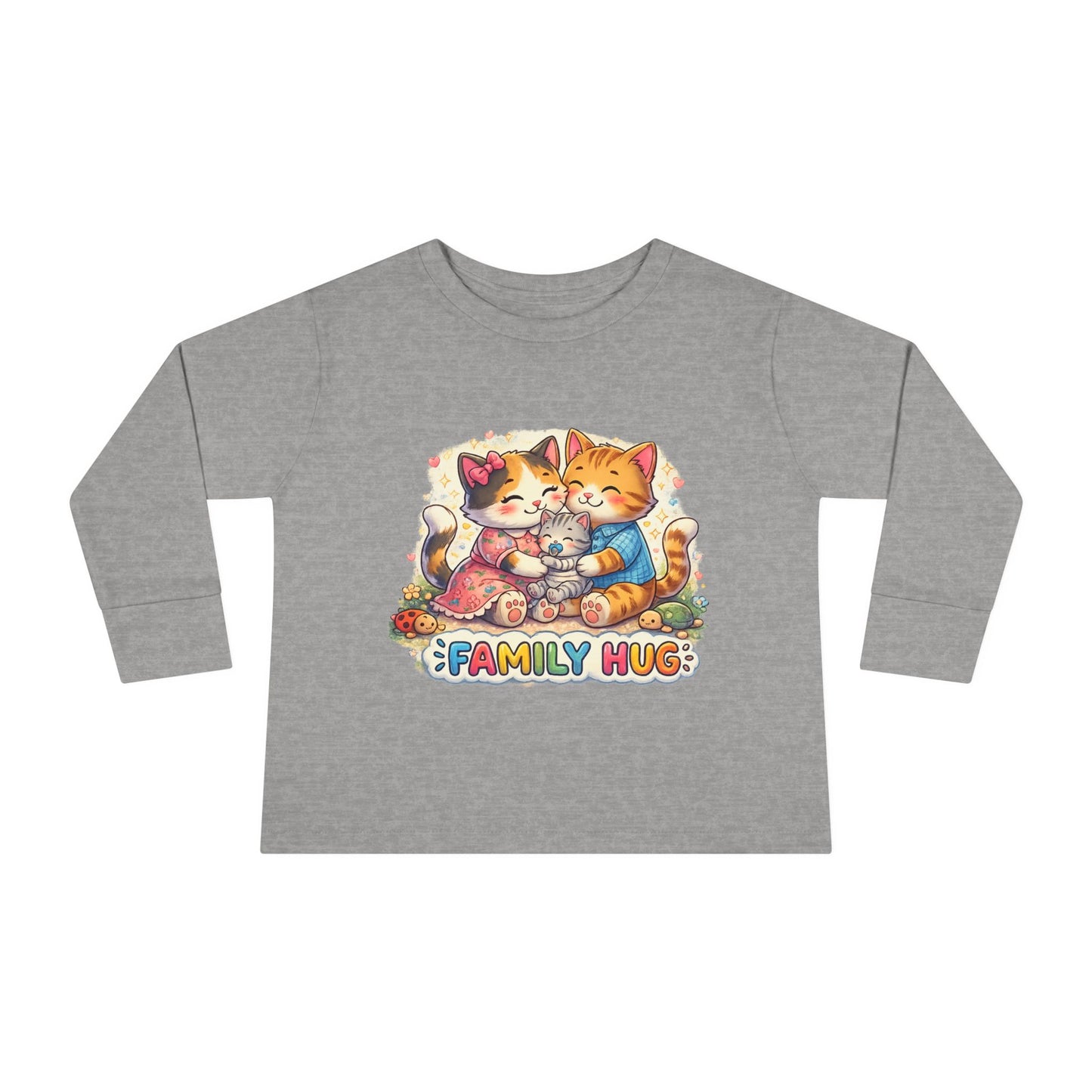 Family Hug Kitten Toddler Long Sleeve Tee