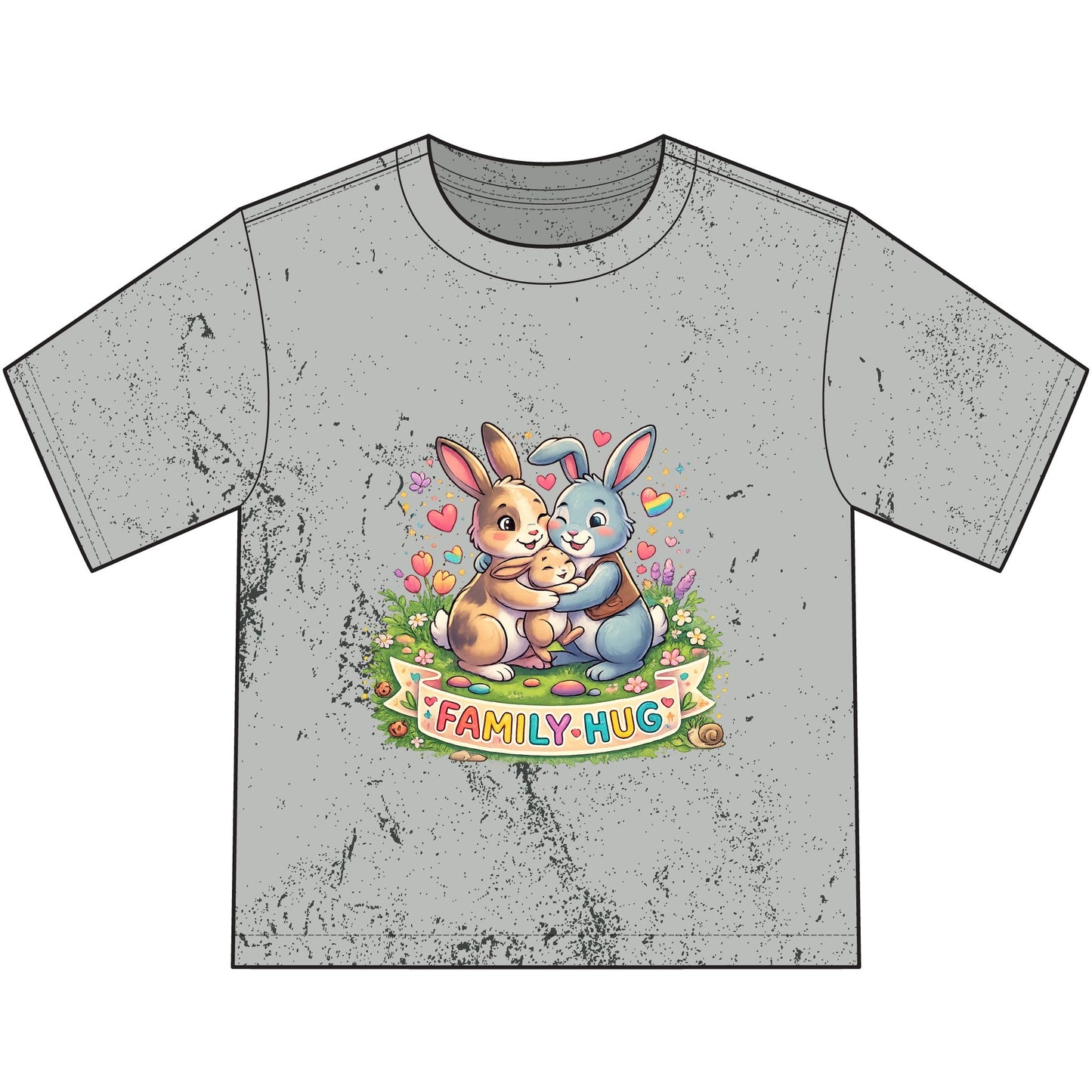 Family Hug Bunny Heavyweight Color Blast Youth T-Shirt
