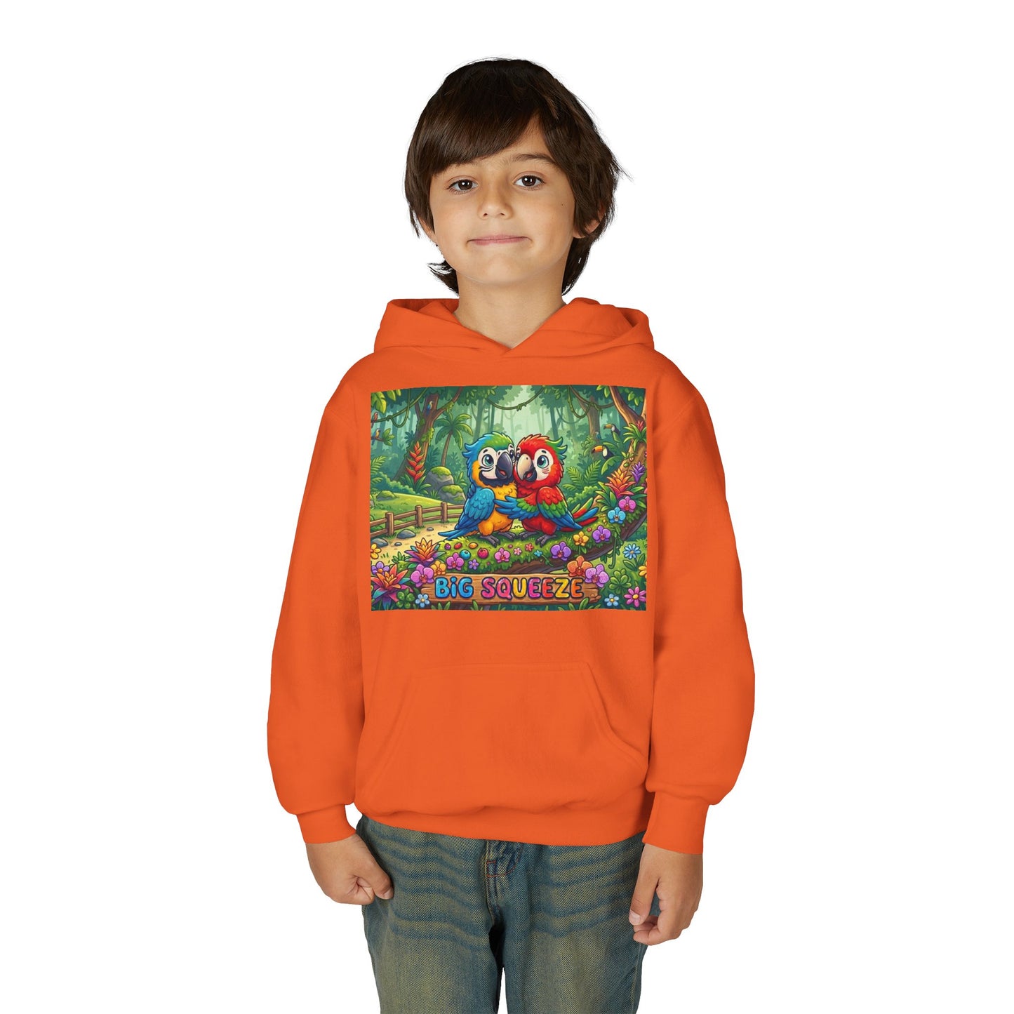 Big Squeeze Macaw Youth Heavy Blend Hooded Sweatshirt
