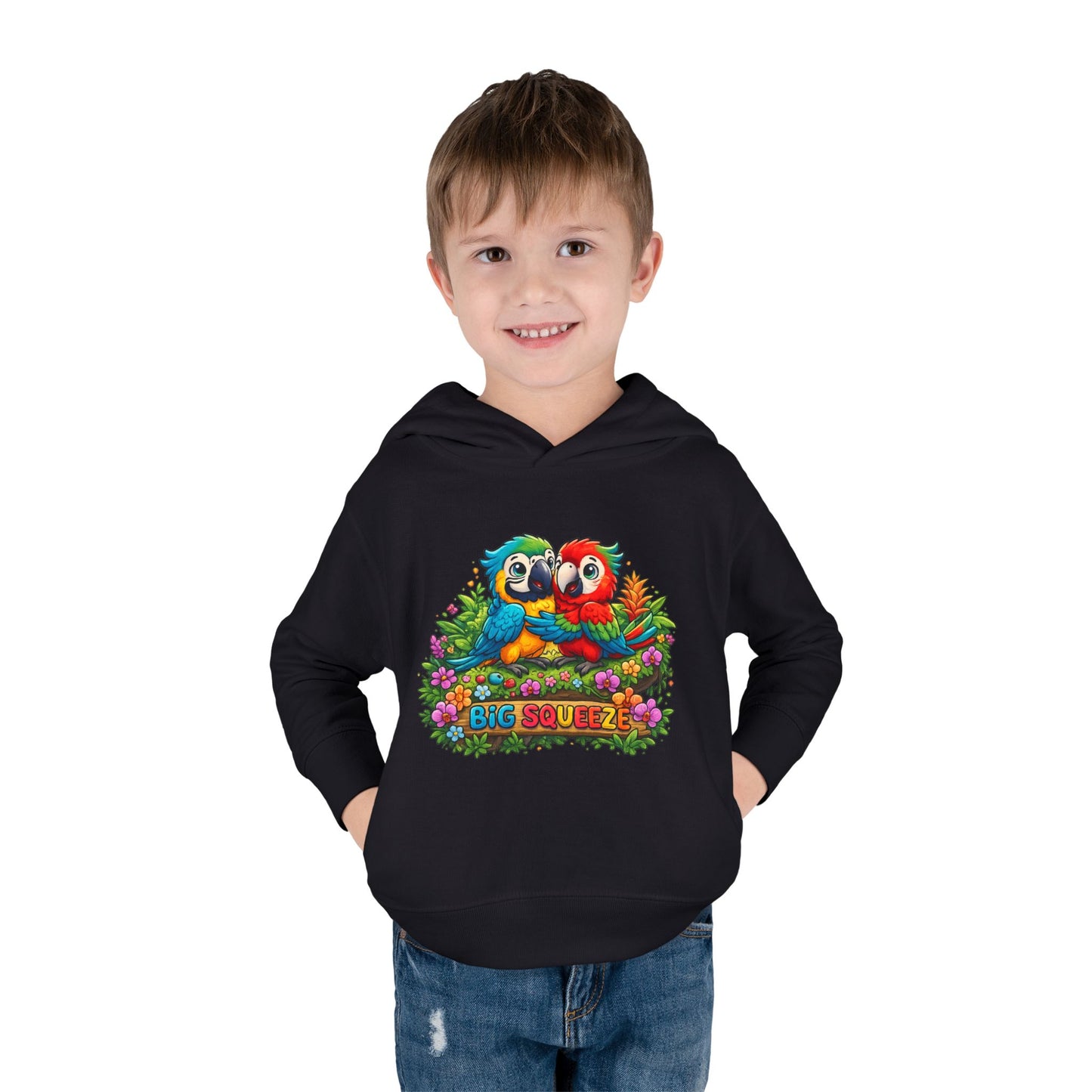 Big Squeeze Macaw Toddler Pullover Fleece Hoodie