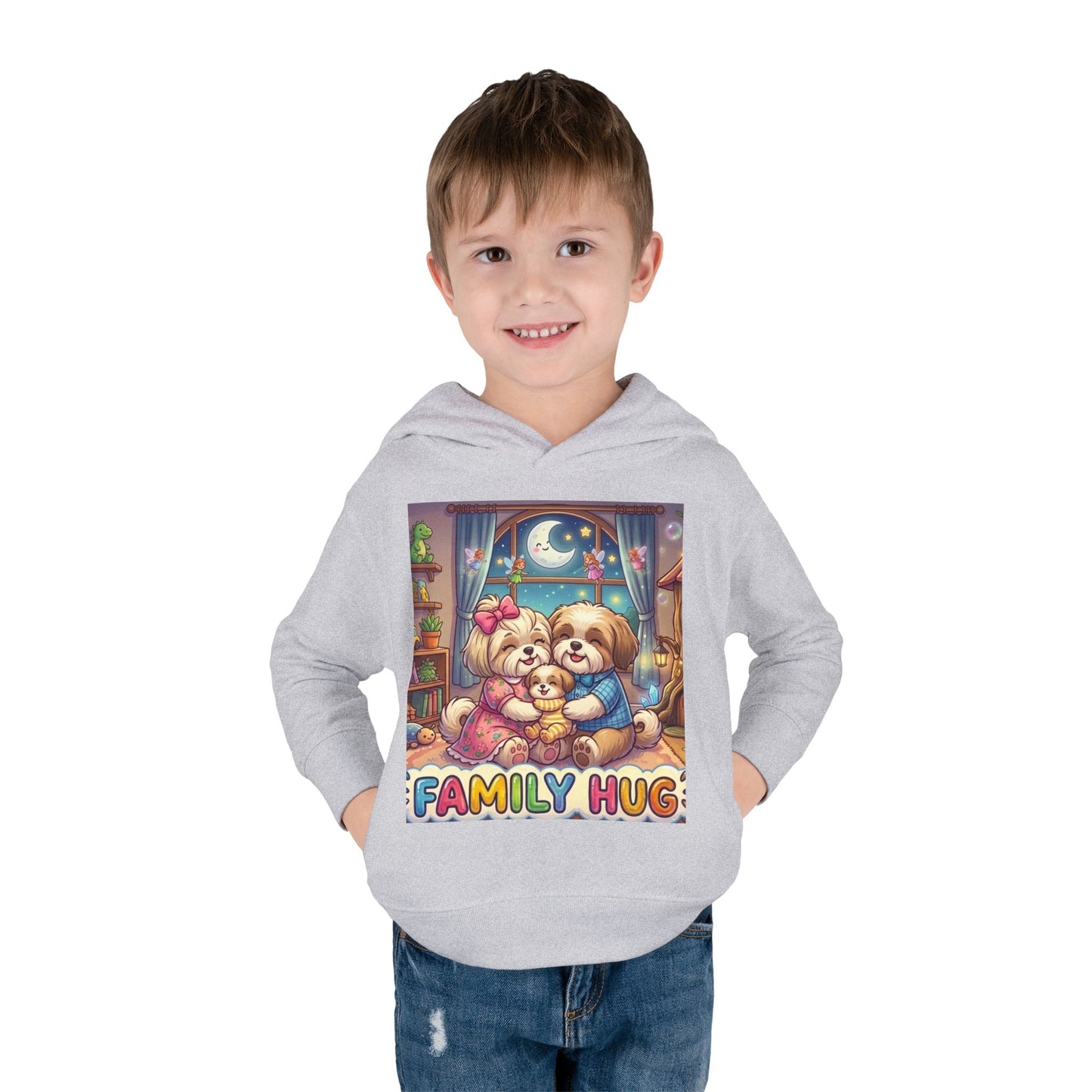 Family Hug Shih Tzu Toddler Pullover Fleece Hoodie