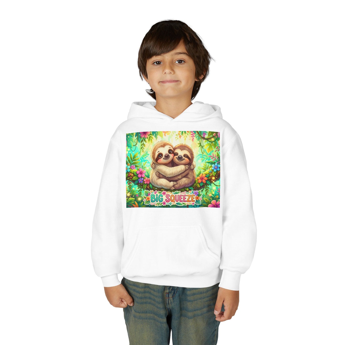Big Squeeze Sloth Youth Heavy Blend Hooded Sweatshirt