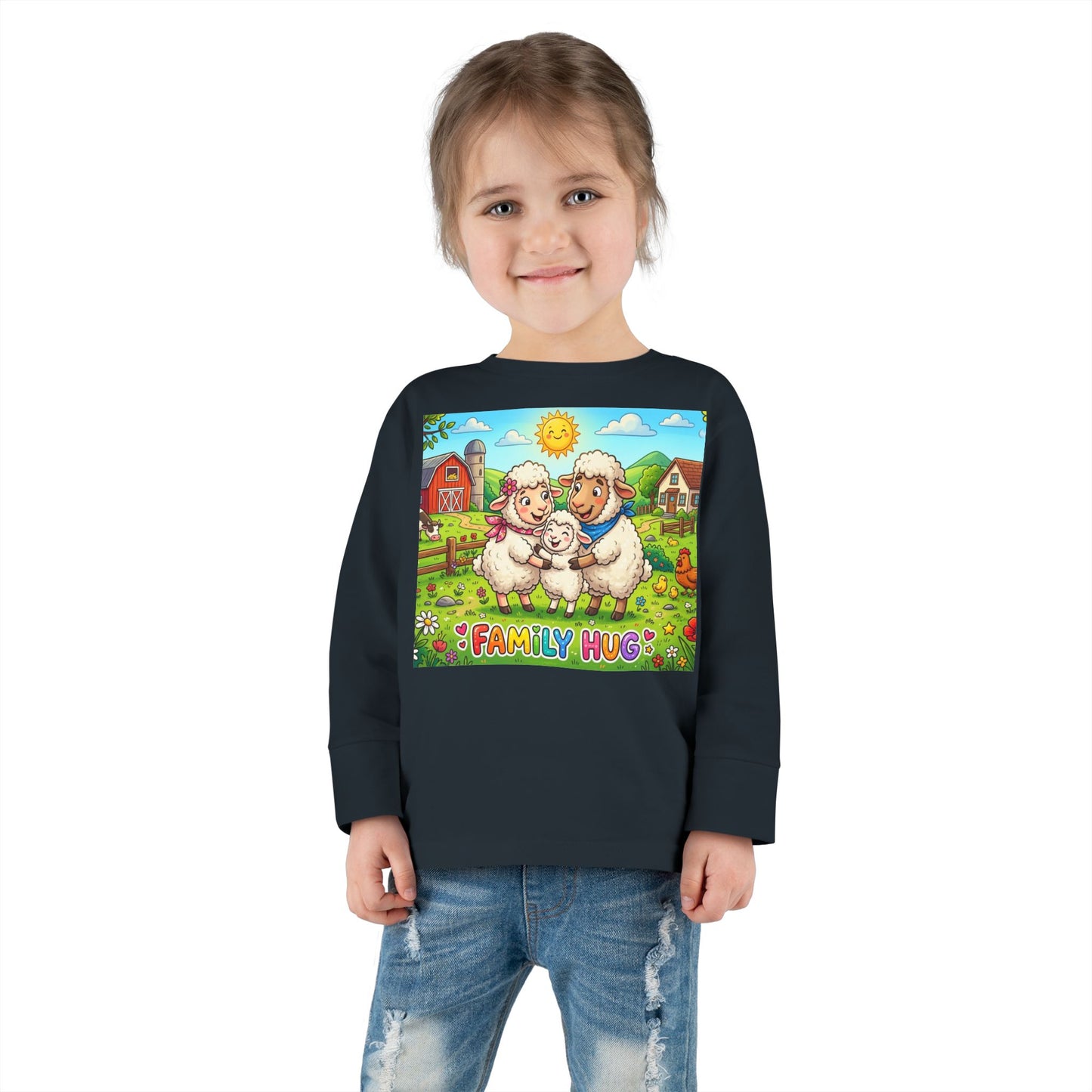 Family Hug Lamb Toddler Long Sleeve Tee