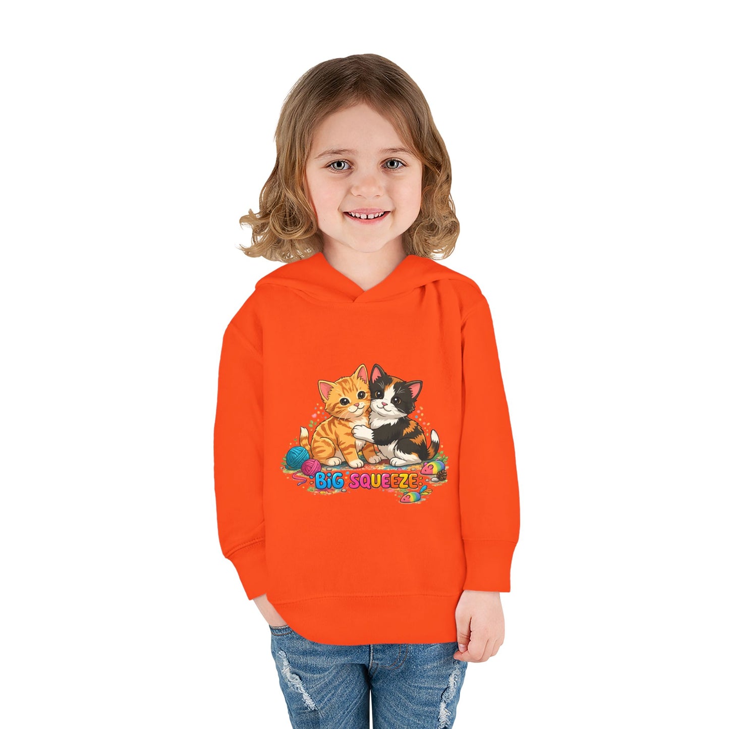 Big Squeeze Kitten Toddler Pullover Fleece Hoodie