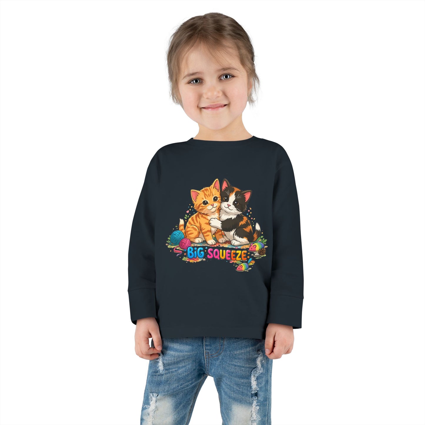 Big Squeeze Kitten Toddler Long Sleeve Tee