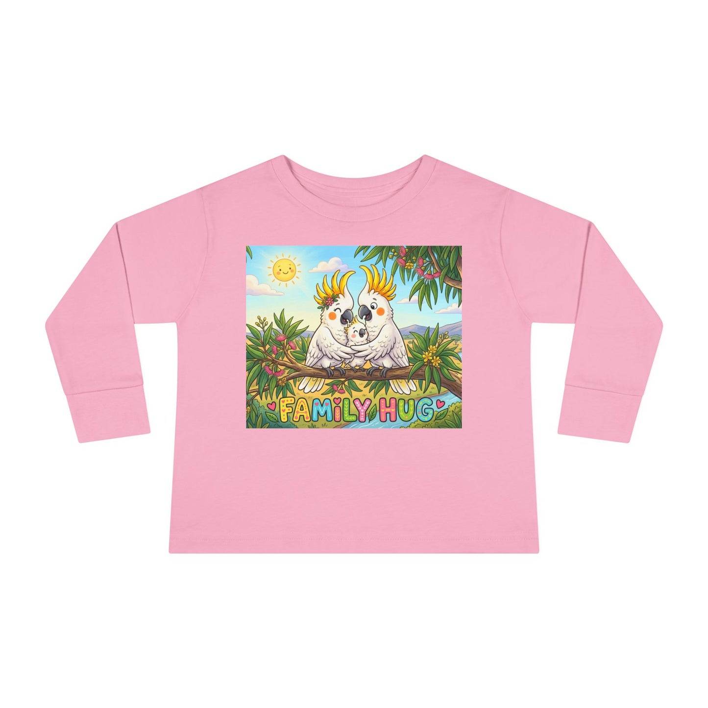 Family Hug Cockatoo Toddler Long Sleeve Tee