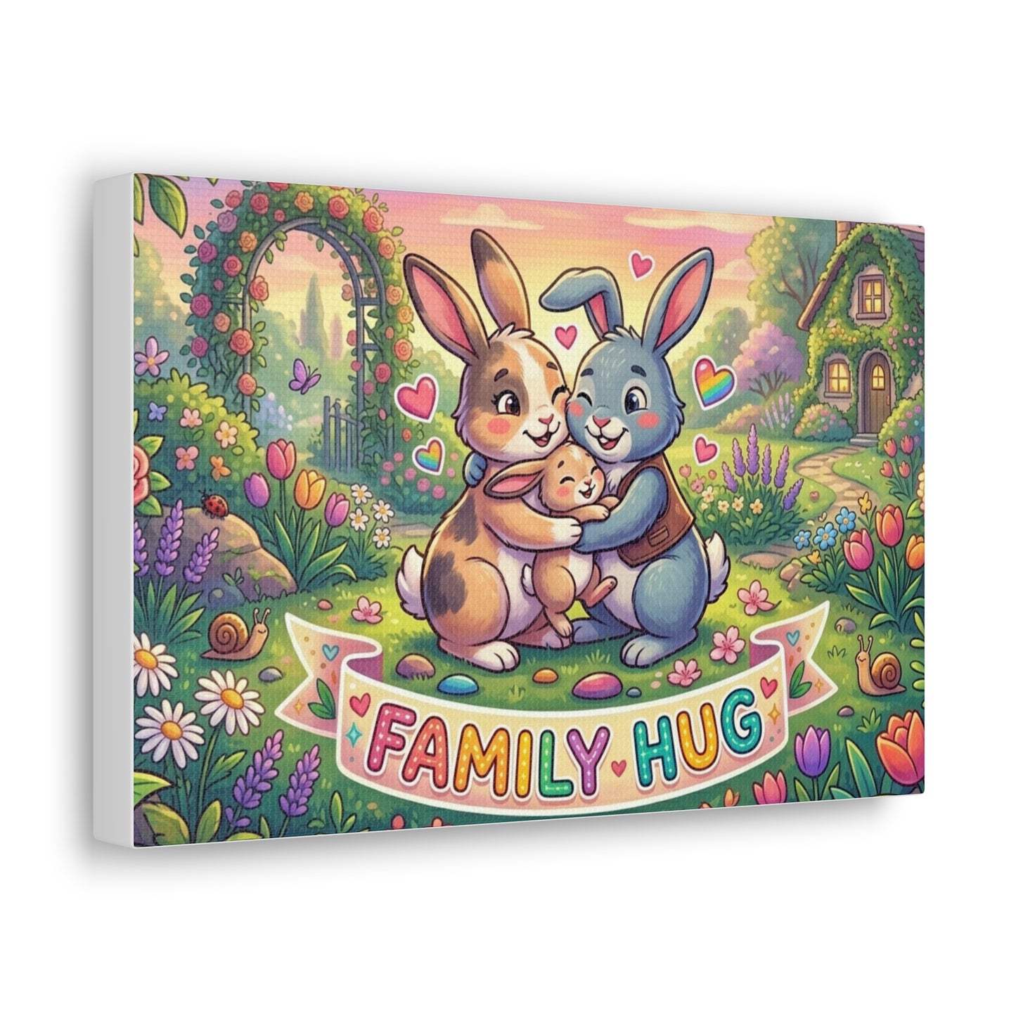 Family Hug Bunny Classic Canvas