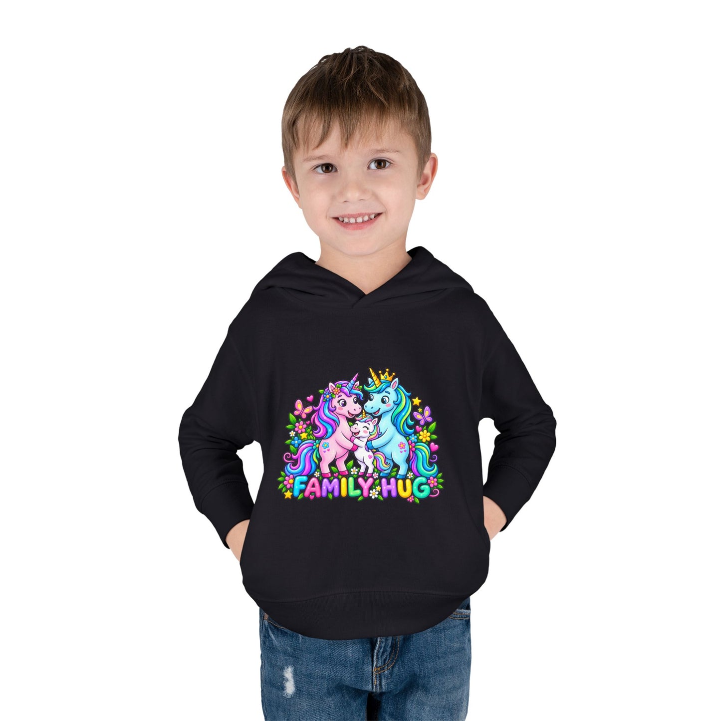 Family Hug Unicorn Toddler Pullover Fleece Hoodie