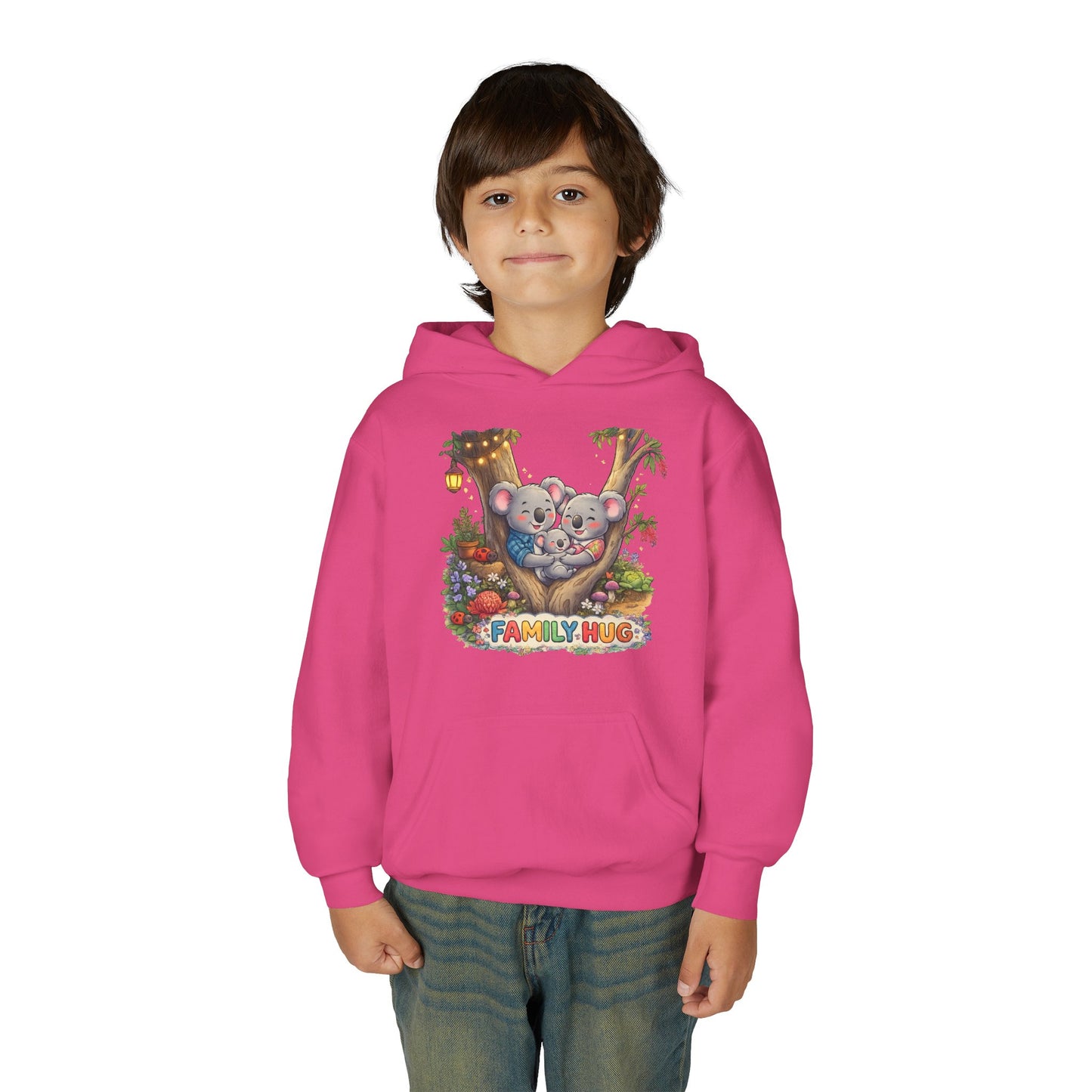 Family Hug Koala Youth Heavy Blend Hooded Sweatshirt