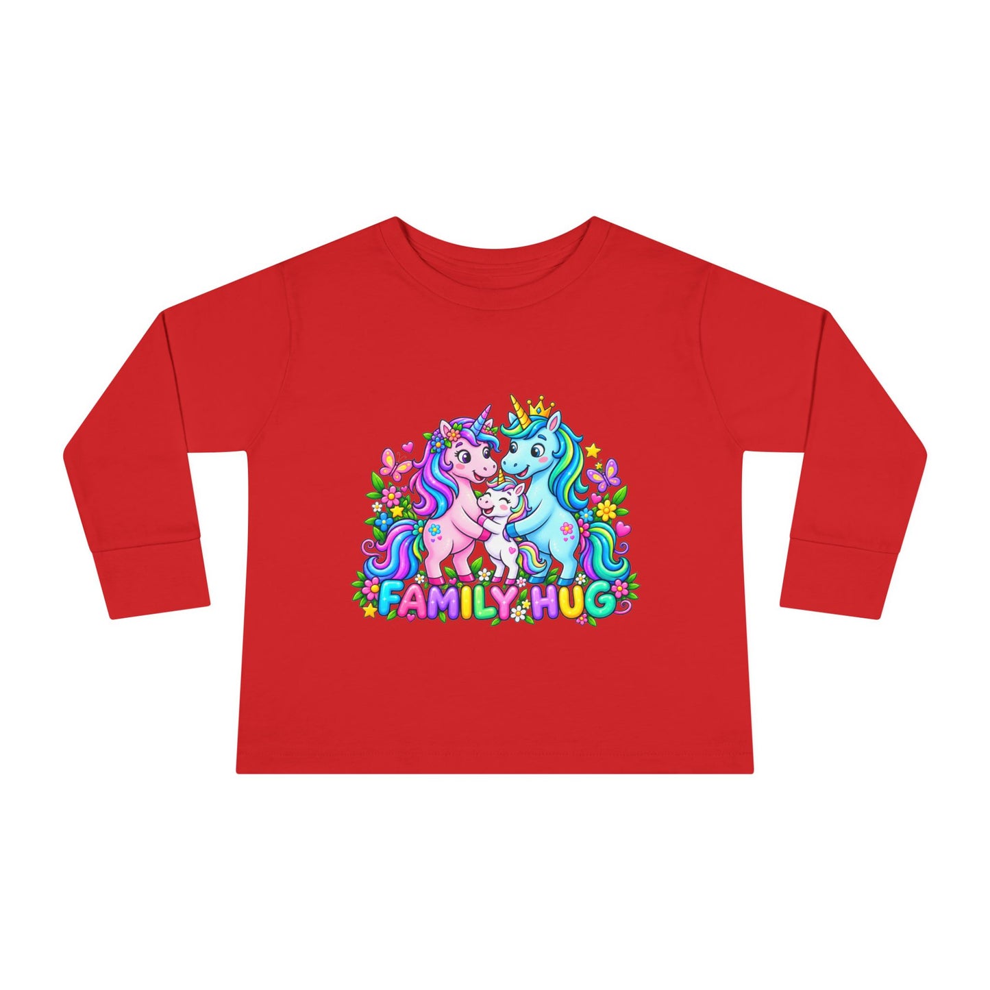 Family Hug Unicorn Toddler Long Sleeve Tee