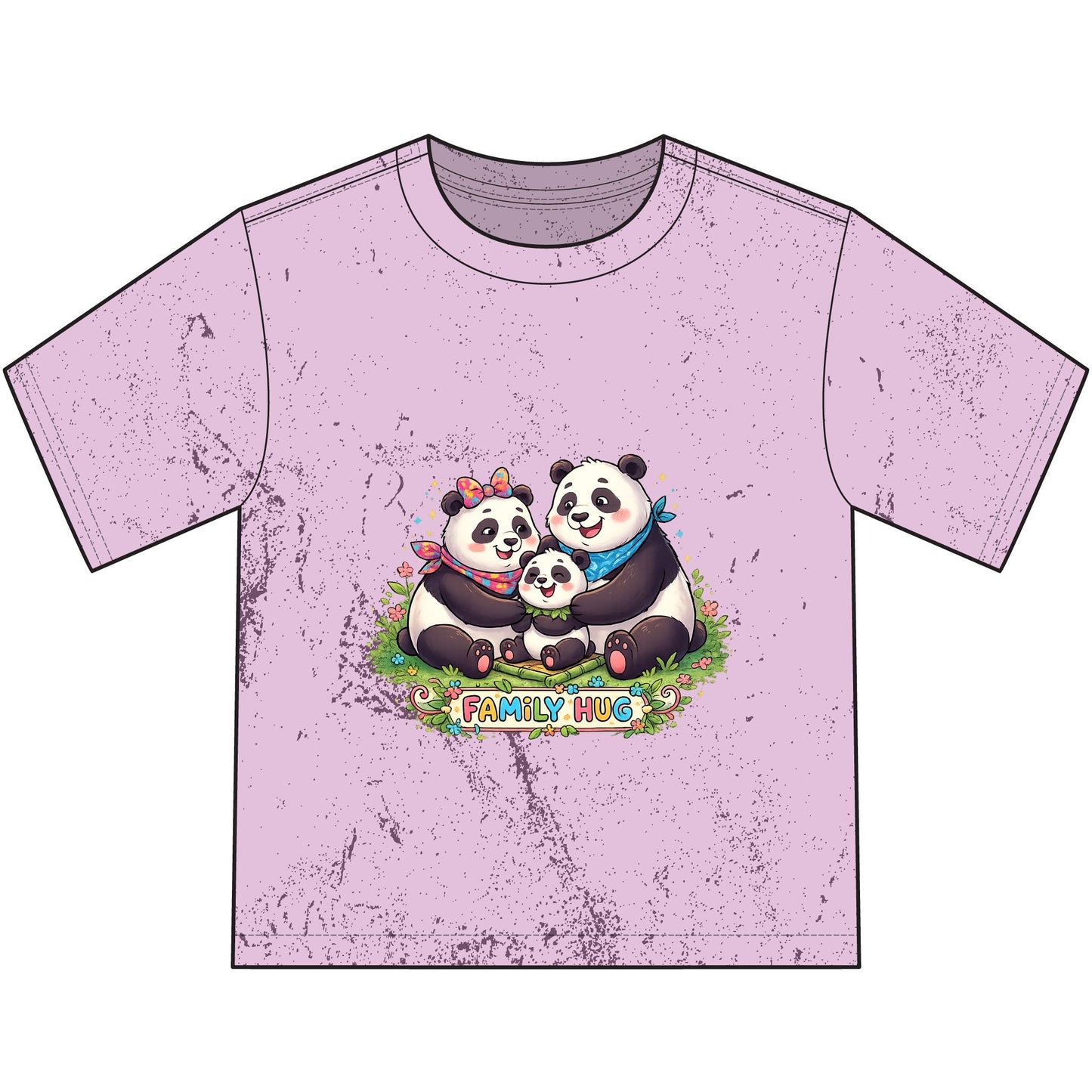 Family Hug Panda Heavyweight Color Blast Youth T-Shirt