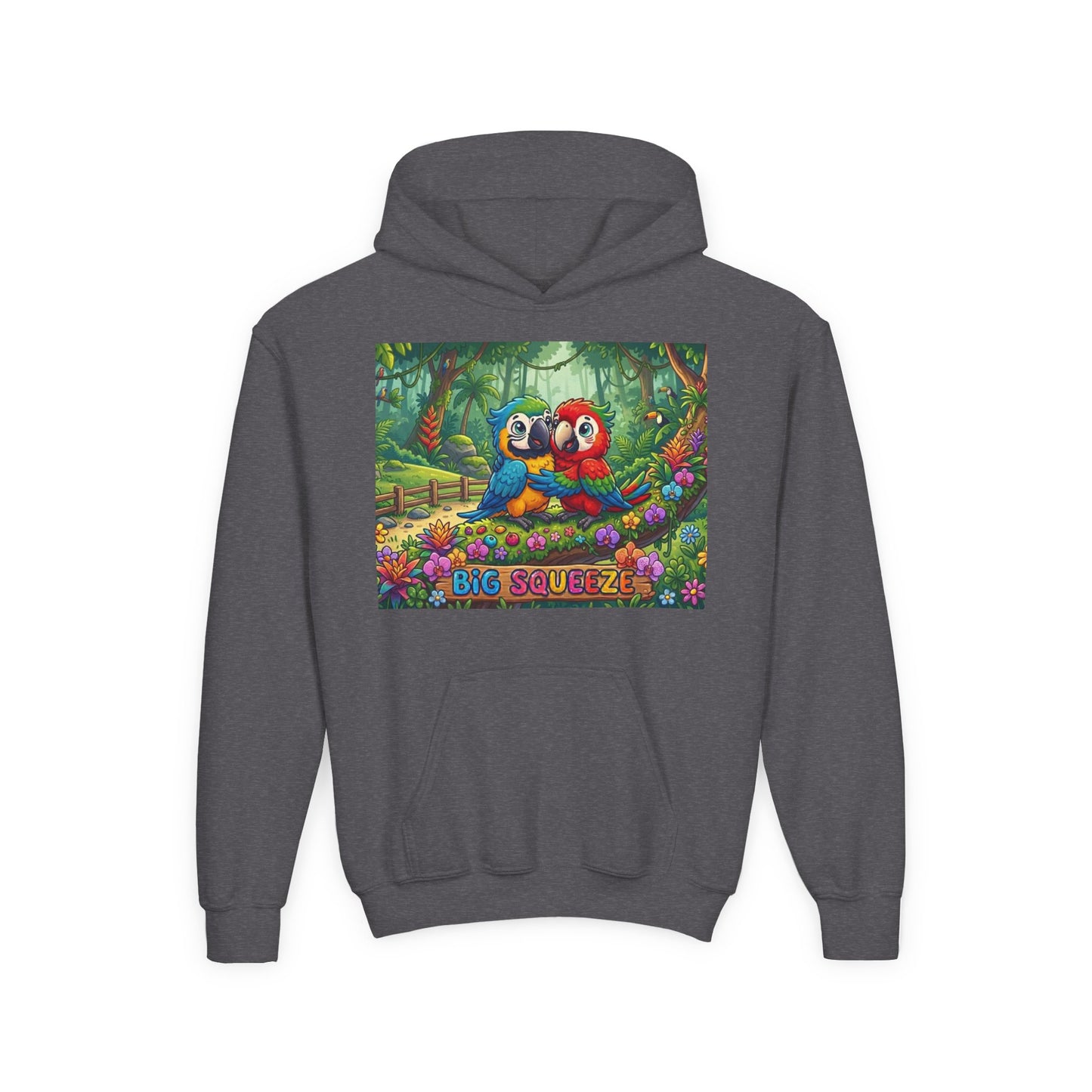 Big Squeeze Macaw Youth Heavy Blend Hooded Sweatshirt