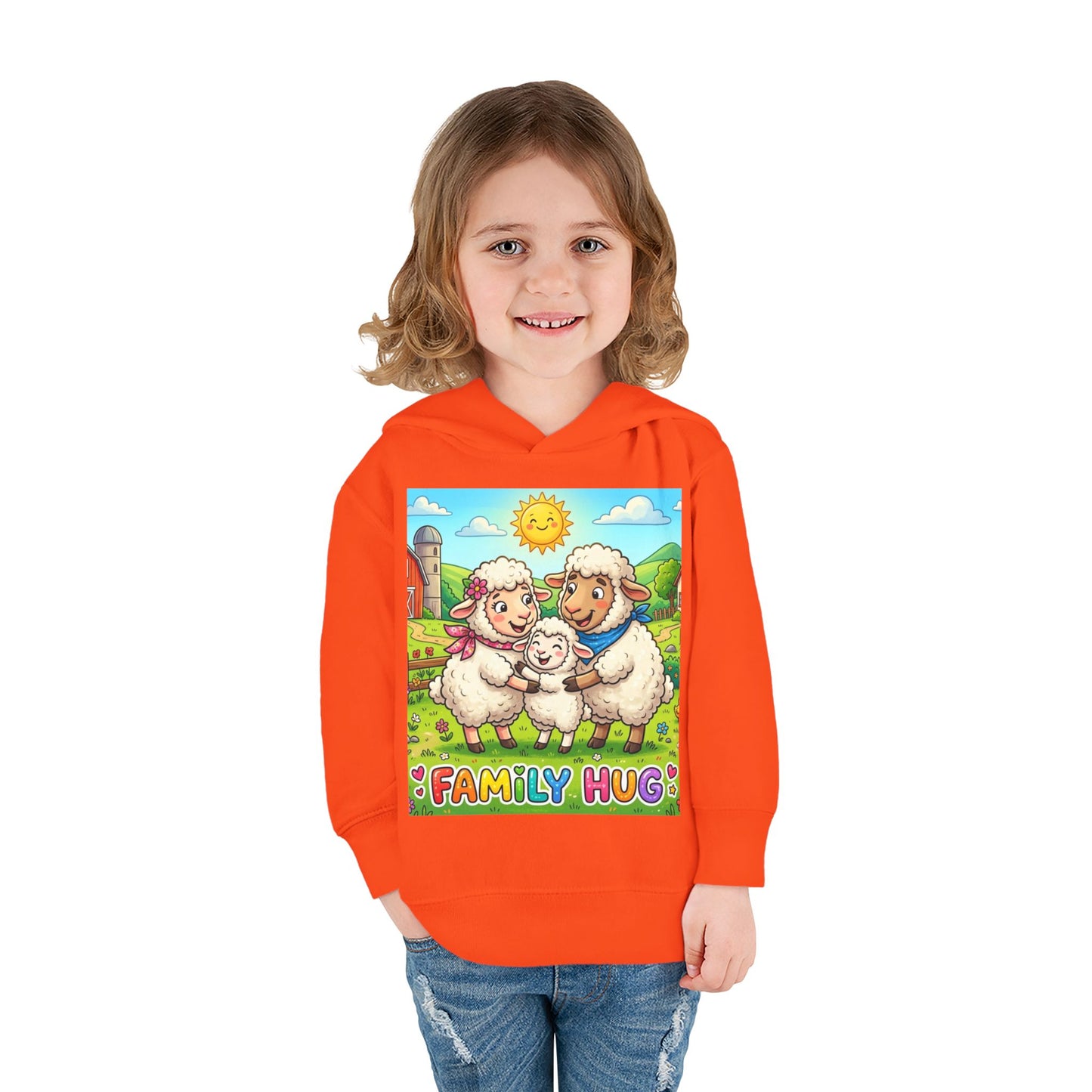 Family Hug Lamb Toddler Pullover Fleece Hoodie