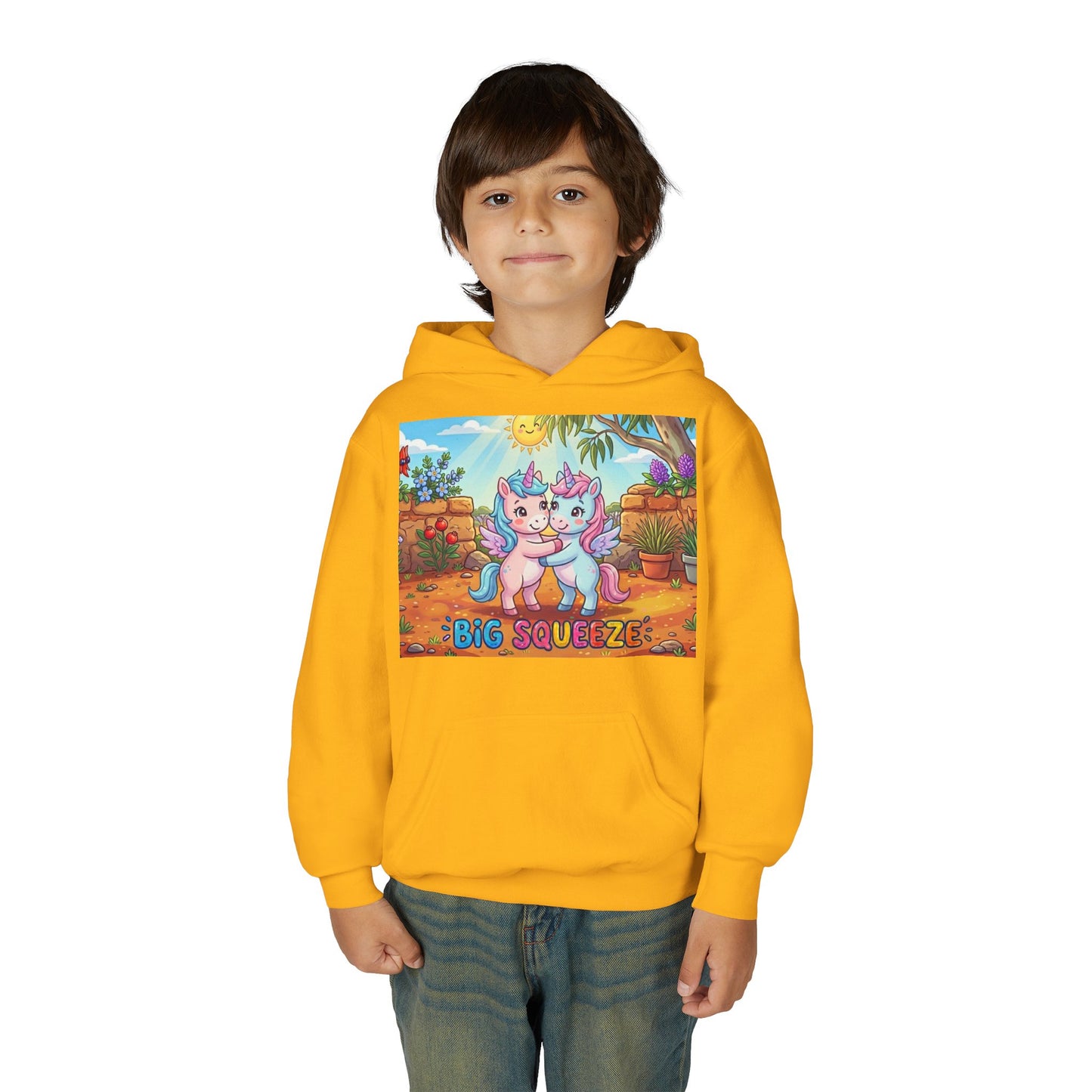 Big Squeeze Unicorn Youth Heavy Blend Hooded Sweatshirt