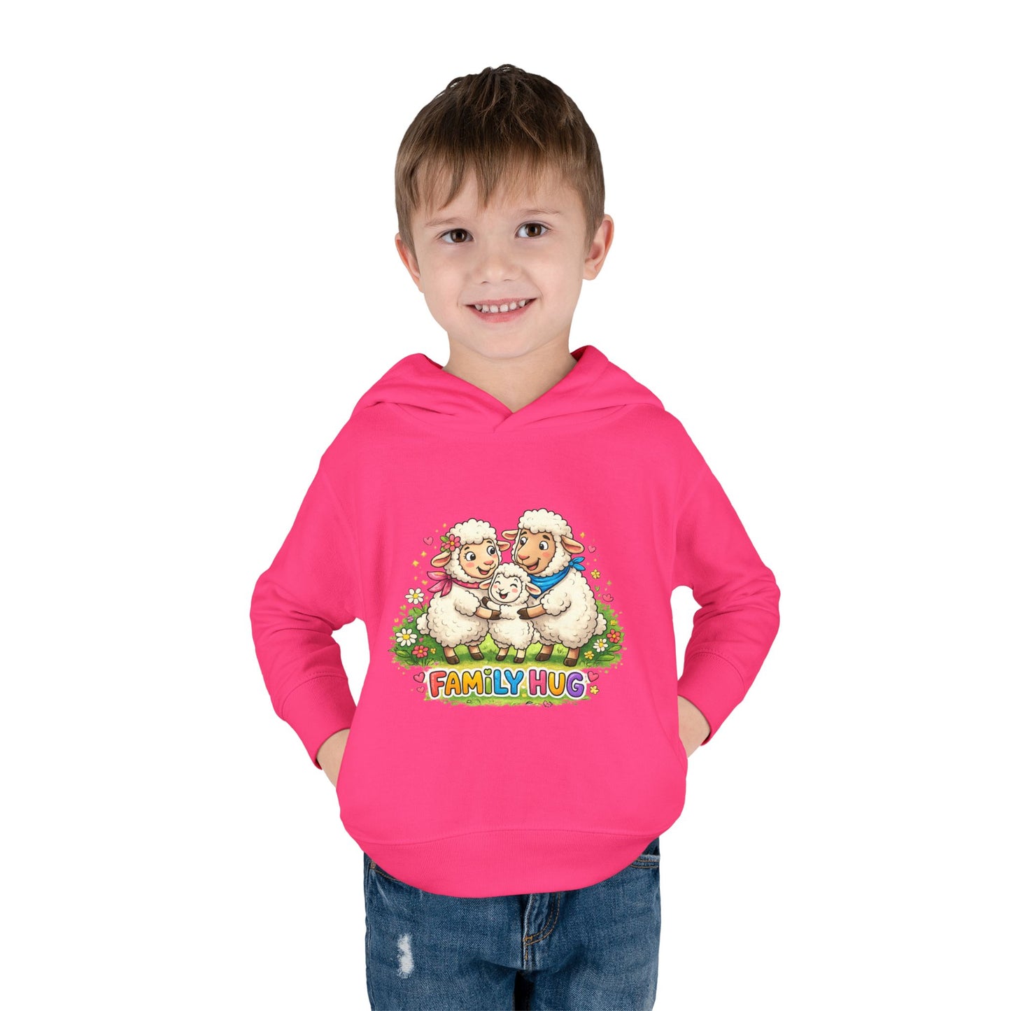 Family Hug Lamb Toddler Pullover Fleece Hoodie