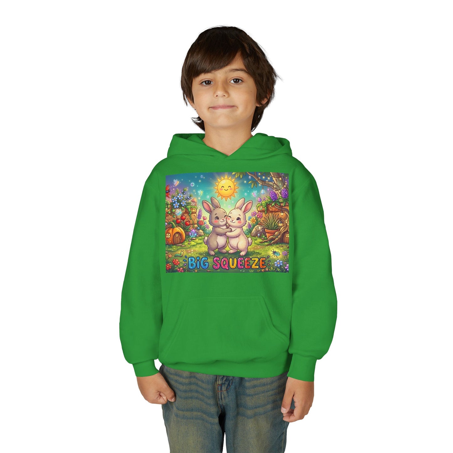 Big Squeeze Bunny Youth Heavy Blend Hooded Sweatshirt