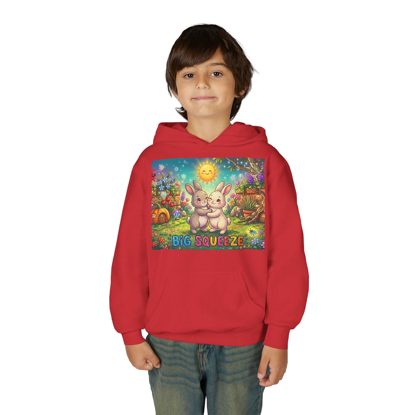 Big Squeeze Bunny Youth Heavy Blend Hooded Sweatshirt