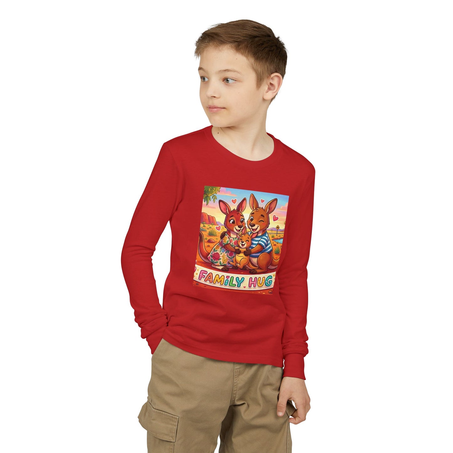 Family Hug Kangaroo Youth Jersey Long Sleeve Tee