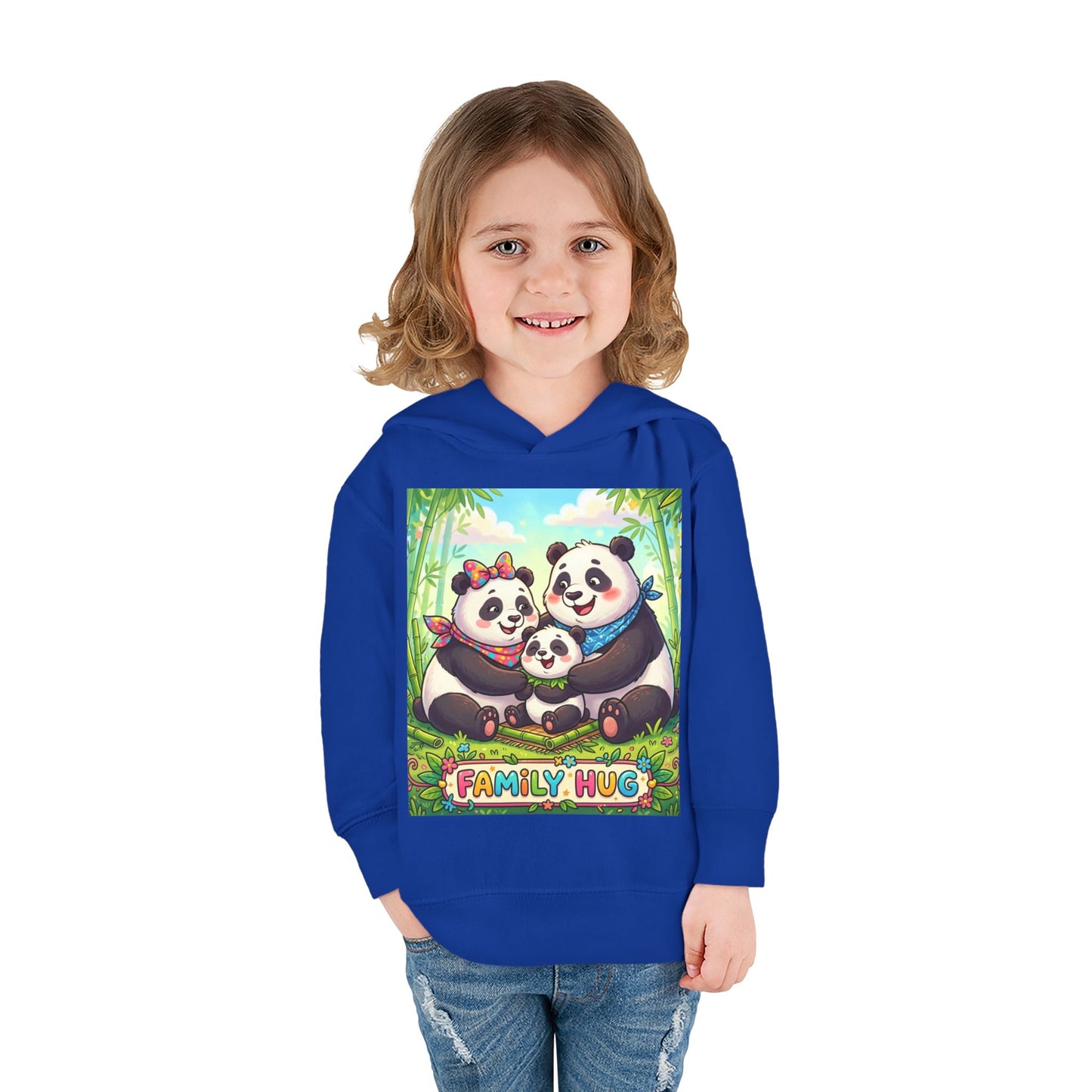 Family Hug Panda Toddler Pullover Fleece Hoodie