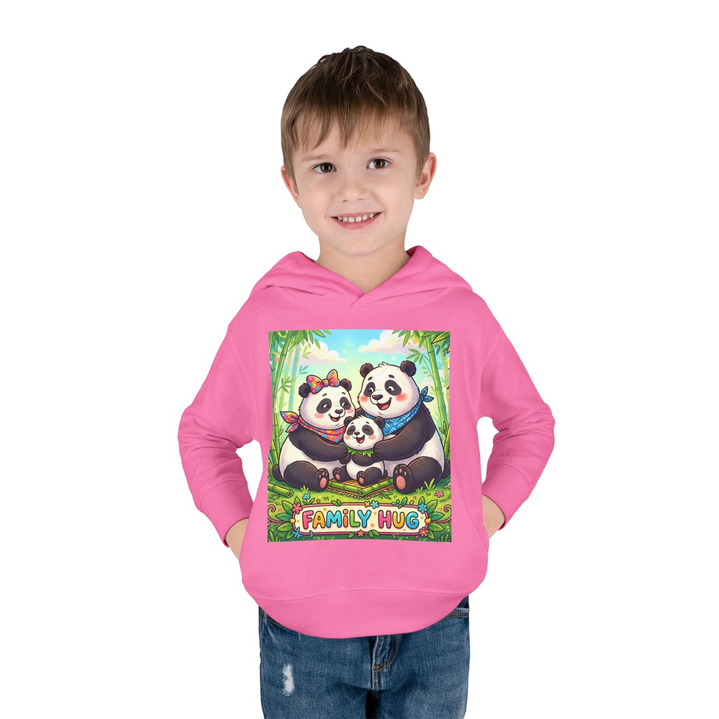 Family Hug Panda Toddler Pullover Fleece Hoodie