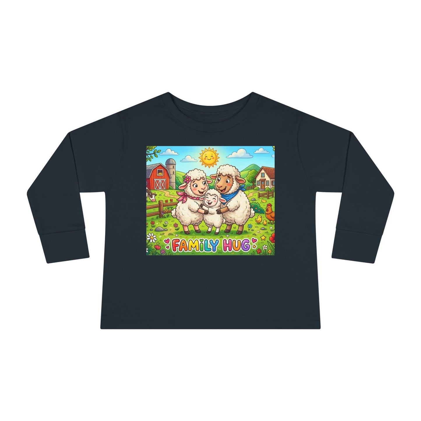 Family Hug Lamb Toddler Long Sleeve Tee