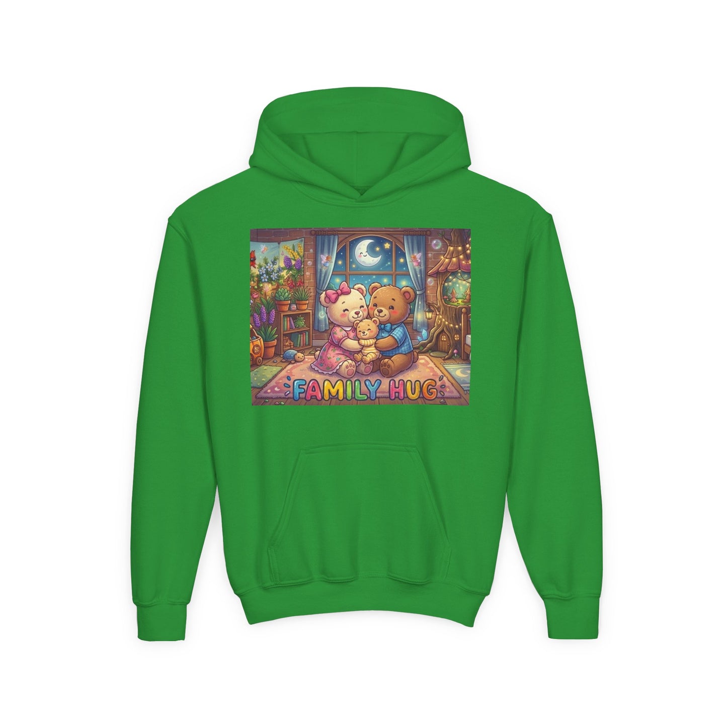 Family Hug Teddy Youth Heavy Blend Hooded Sweatshirt