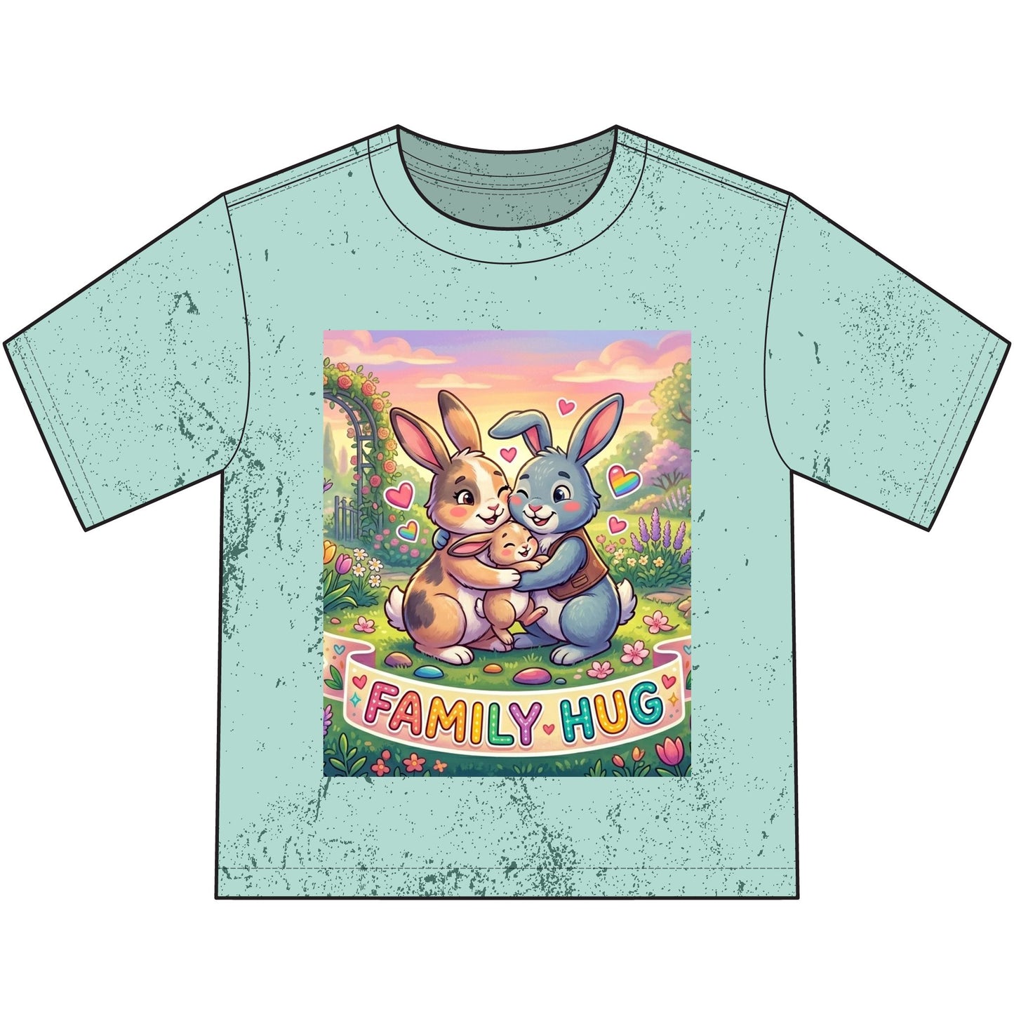 Family Hug Bunny Heavyweight Color Blast Youth T-Shirt