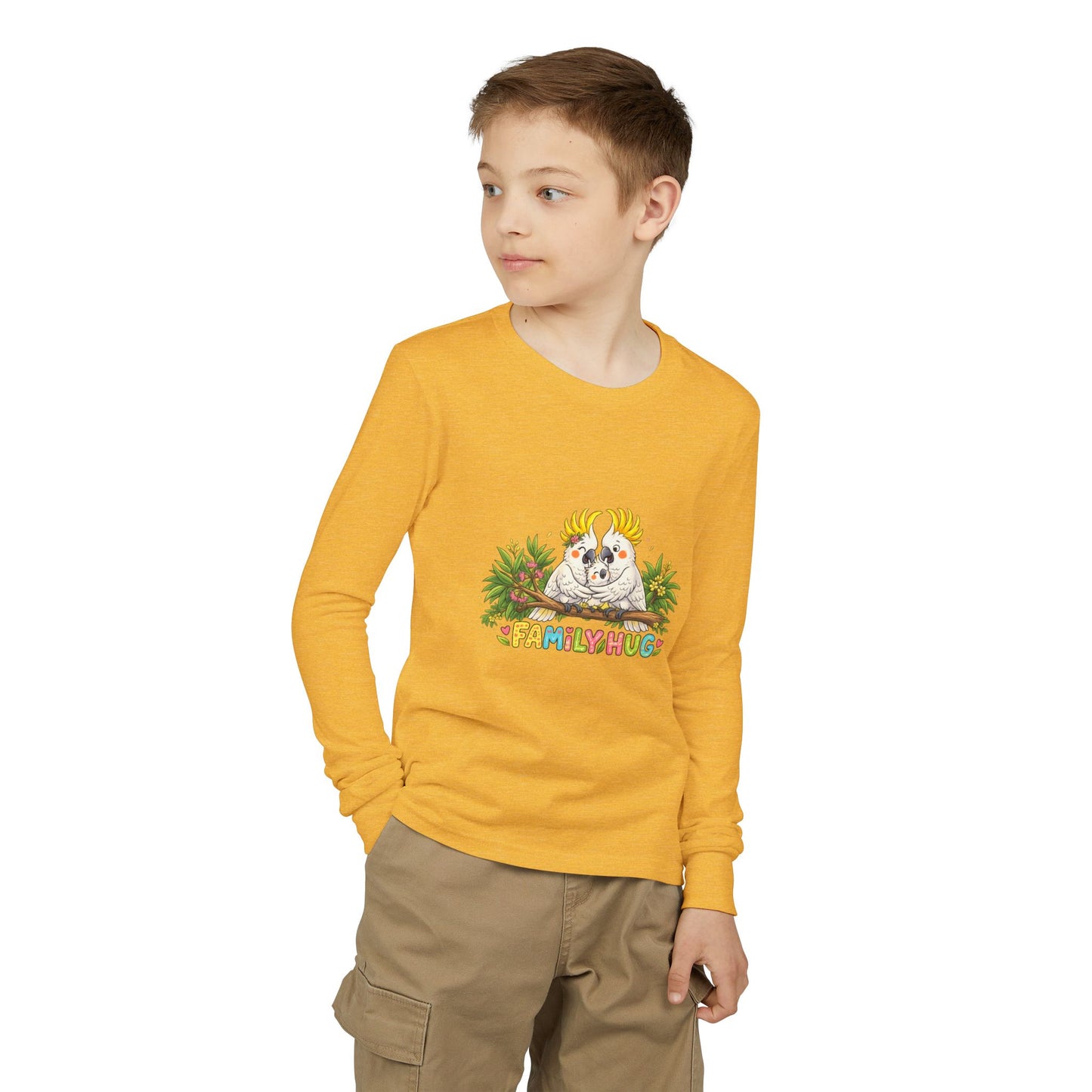 Family Hug Cockatoo Youth Jersey Long Sleeve Tee