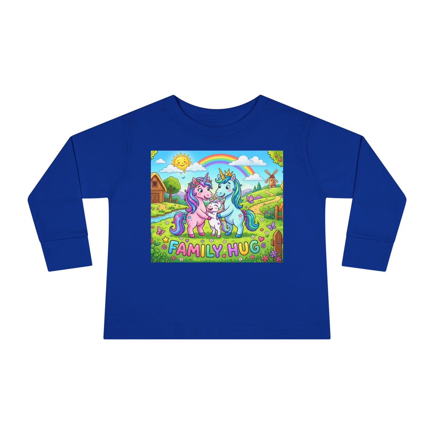 Family Hug Unicorn Toddler Long Sleeve Tee