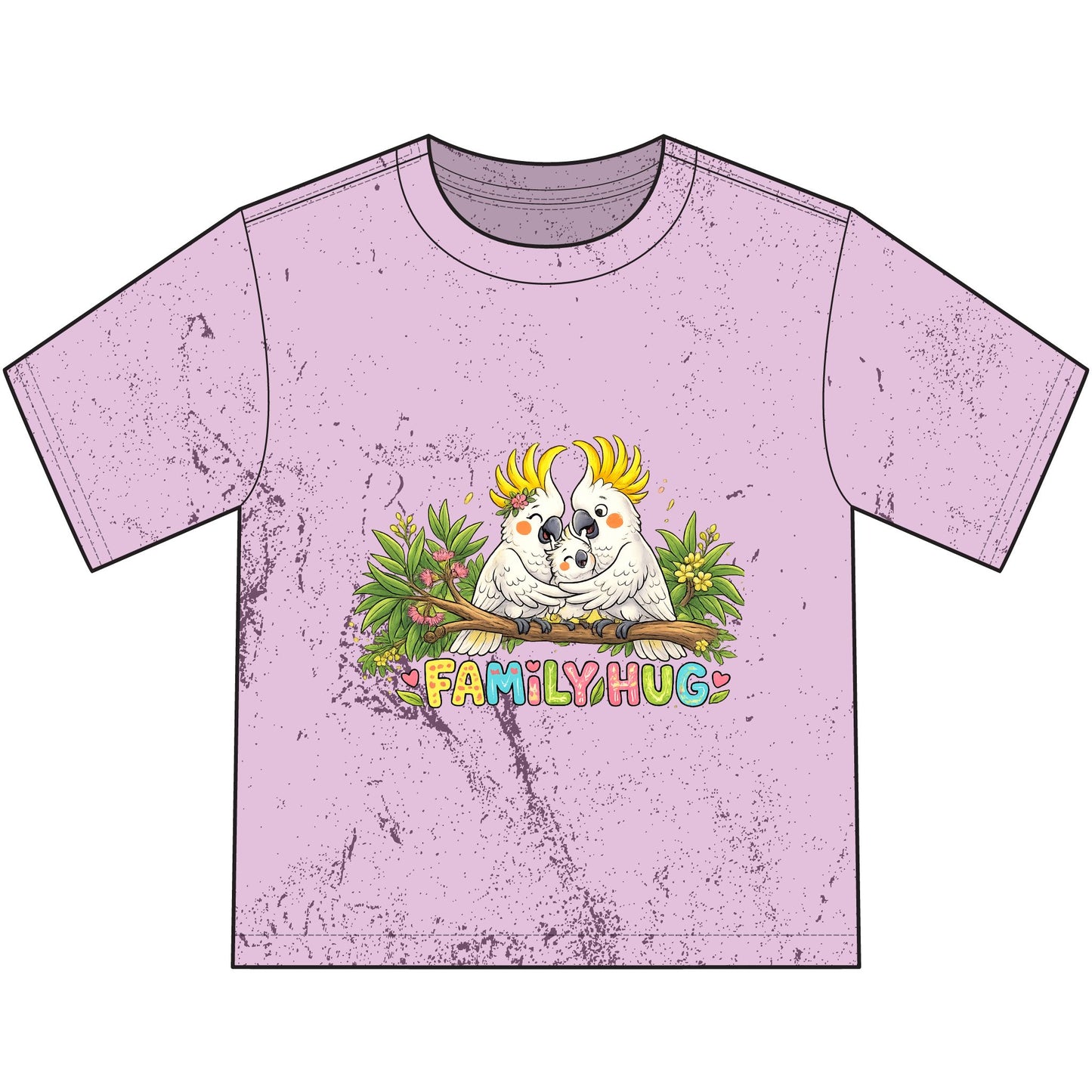 Family Hug Cockatoo Heavyweight Color Blast Youth T-Shirt