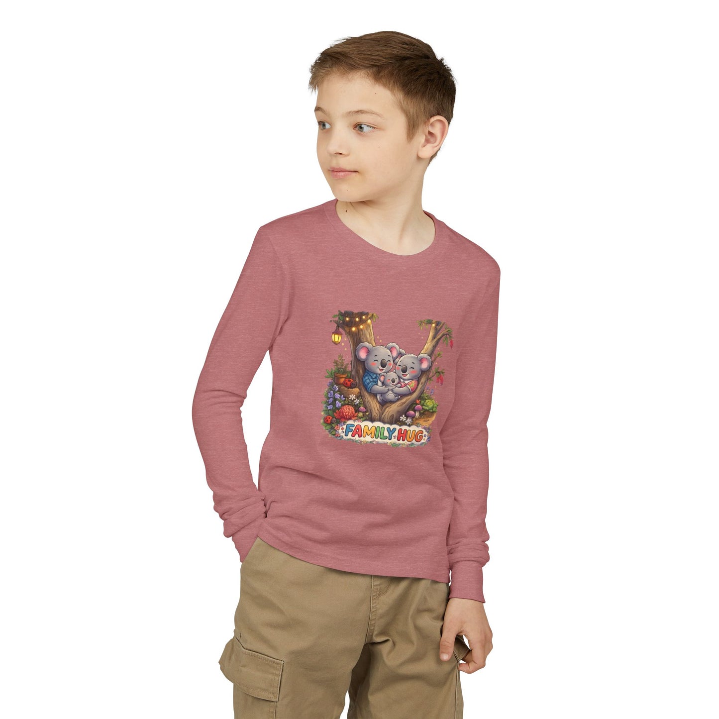 Family Hug Koala Youth Jersey Long Sleeve Tee
