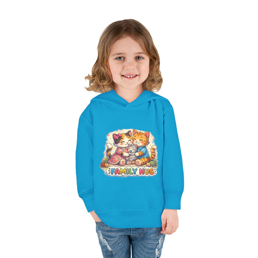 Family Hug Kitten Toddler Pullover Fleece Hoodie
