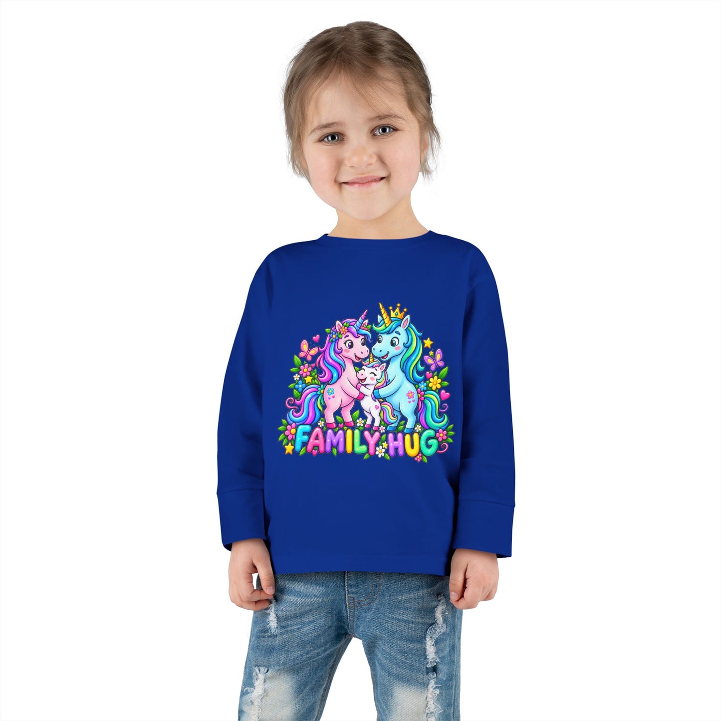 Family Hug Unicorn Toddler Long Sleeve Tee