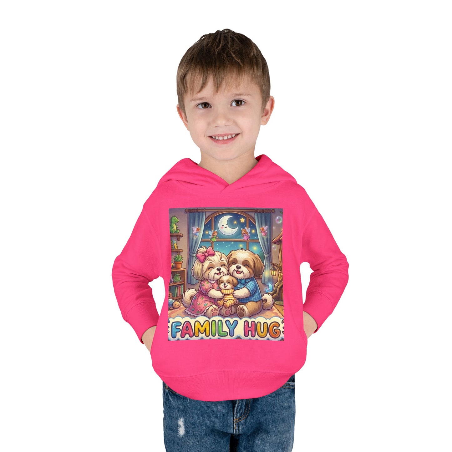 Family Hug Shih Tzu Toddler Pullover Fleece Hoodie