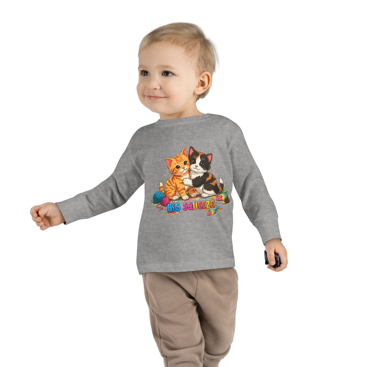 Big Squeeze Kitten Toddler Long Sleeve Tee