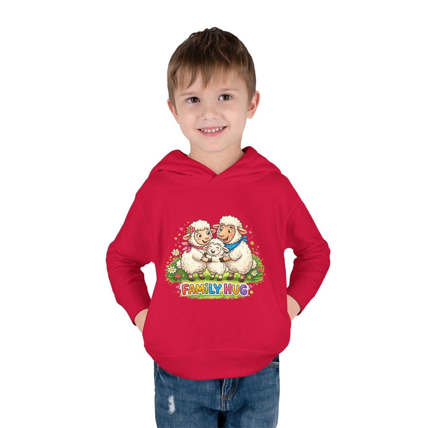 Family Hug Lamb Toddler Pullover Fleece Hoodie