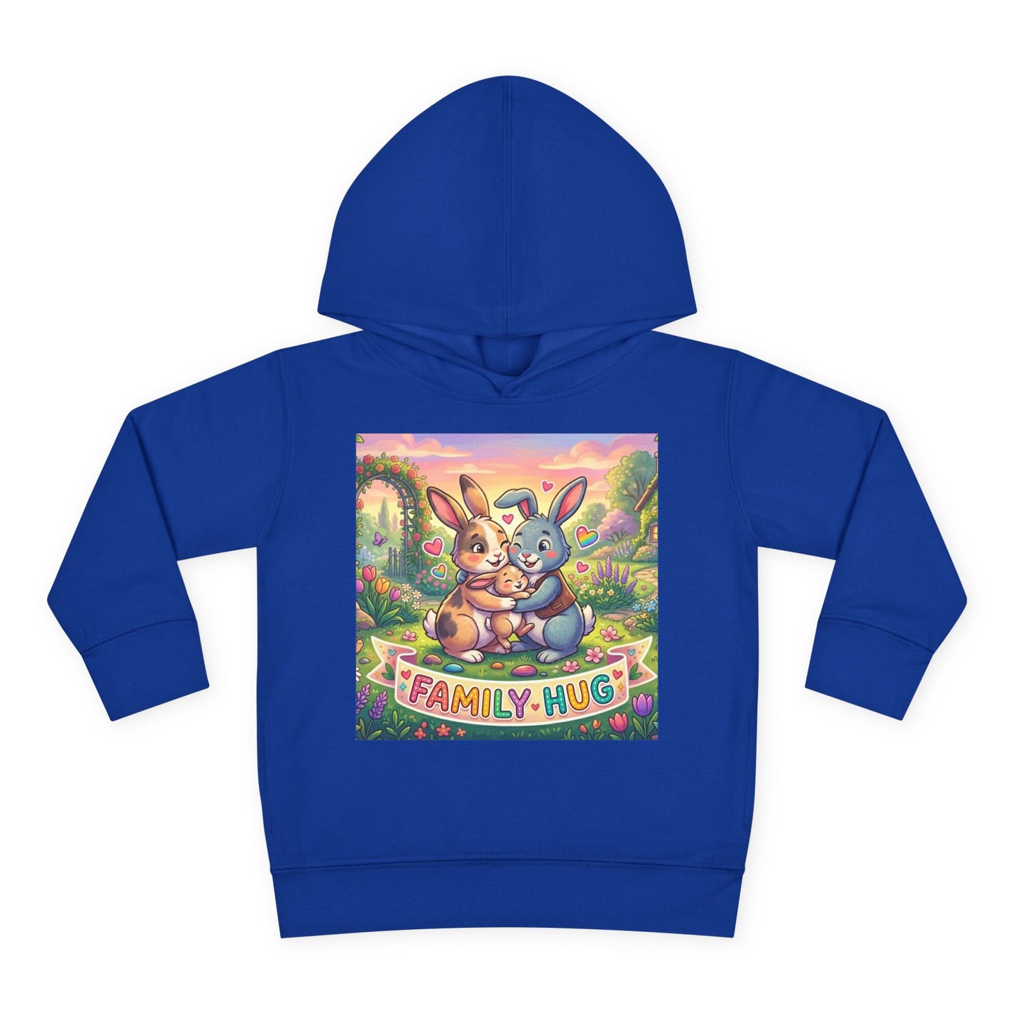 Family Hug Bunny Toddler Pullover Fleece Hoodie